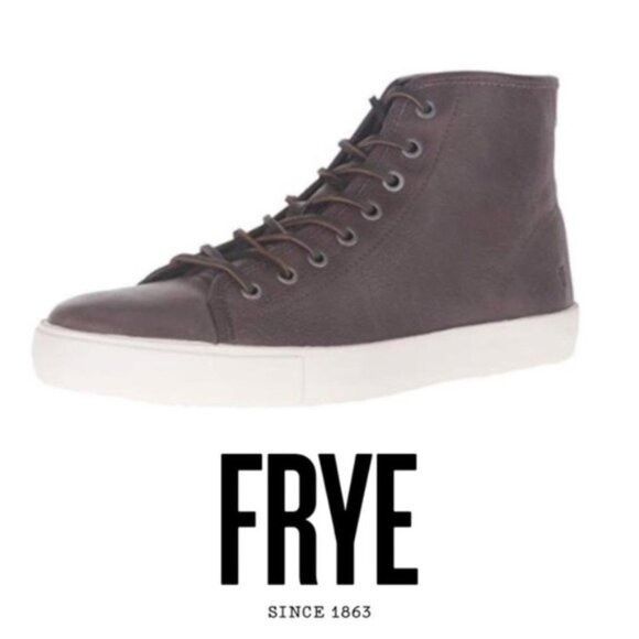 Frye Frye Mens Brett Gray Leather High Top Lace Up White Sole Sne Size US 8 / EU 41 - 5 Thumbnail