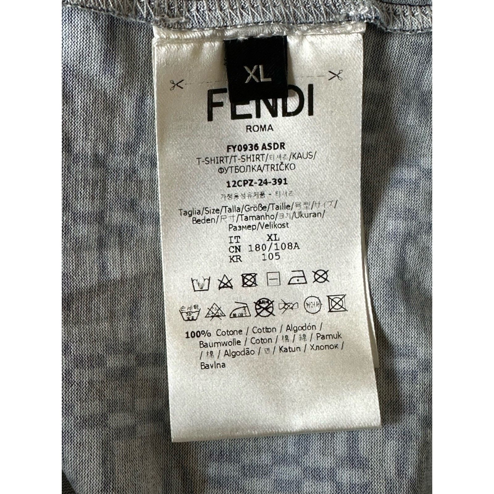 Fendi Fendi FF Logo Print Blue Cotton Jersey T-Shirt XL FY0936 IT Size US XL / EU 56 / 4 - 6 Thumbnail