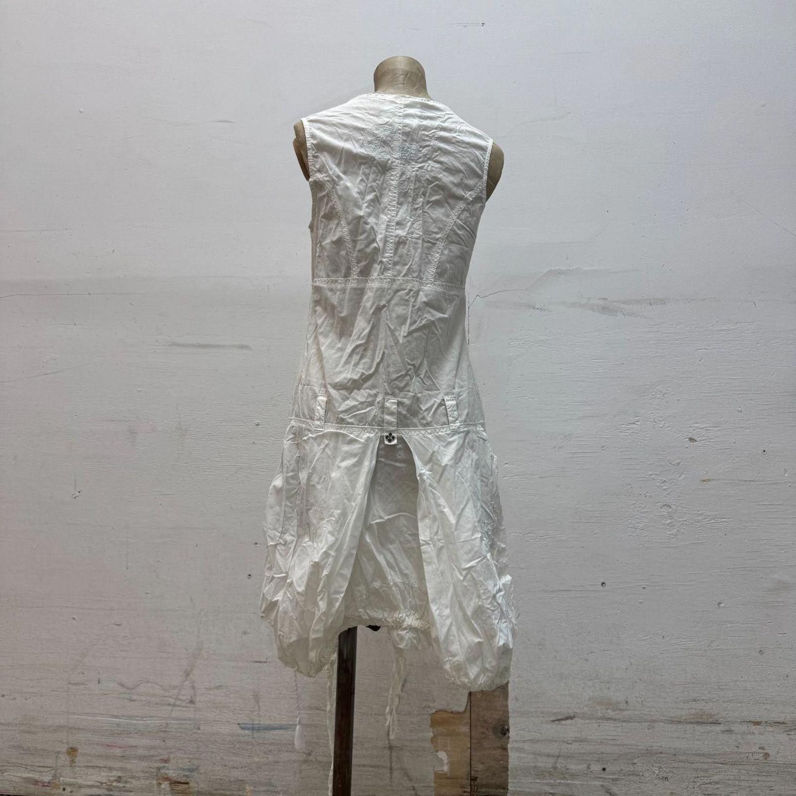 Other Vintage La Mode Est à Vous White Cotton Parachute Dress Size S / US 4 / IT 40 - 6 Thumbnail