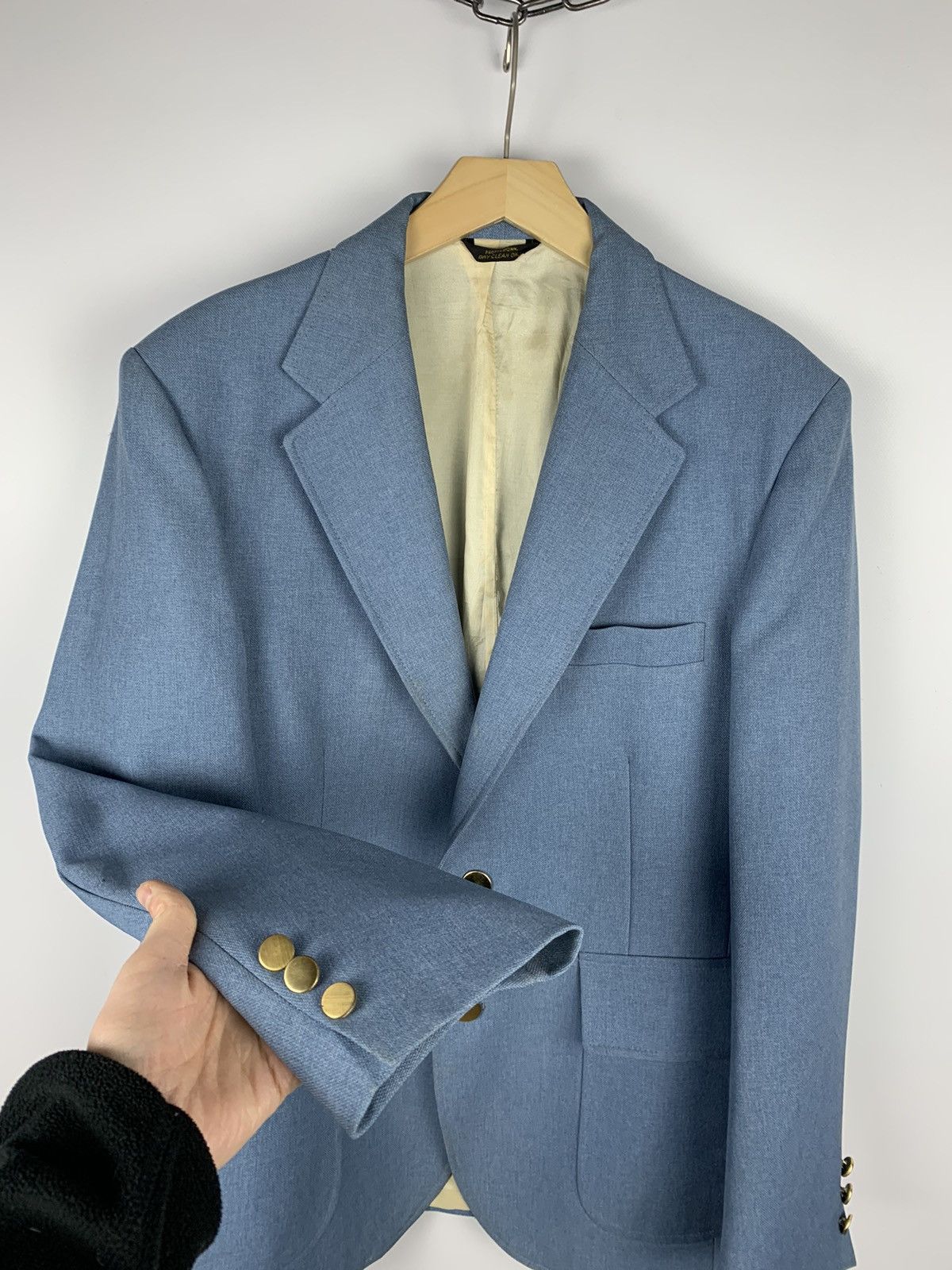 Levi's × Vintage Vintage Levis Panatela Blazer Casual Sport Blue 80’s Rare Size 42R - 4 Thumbnail