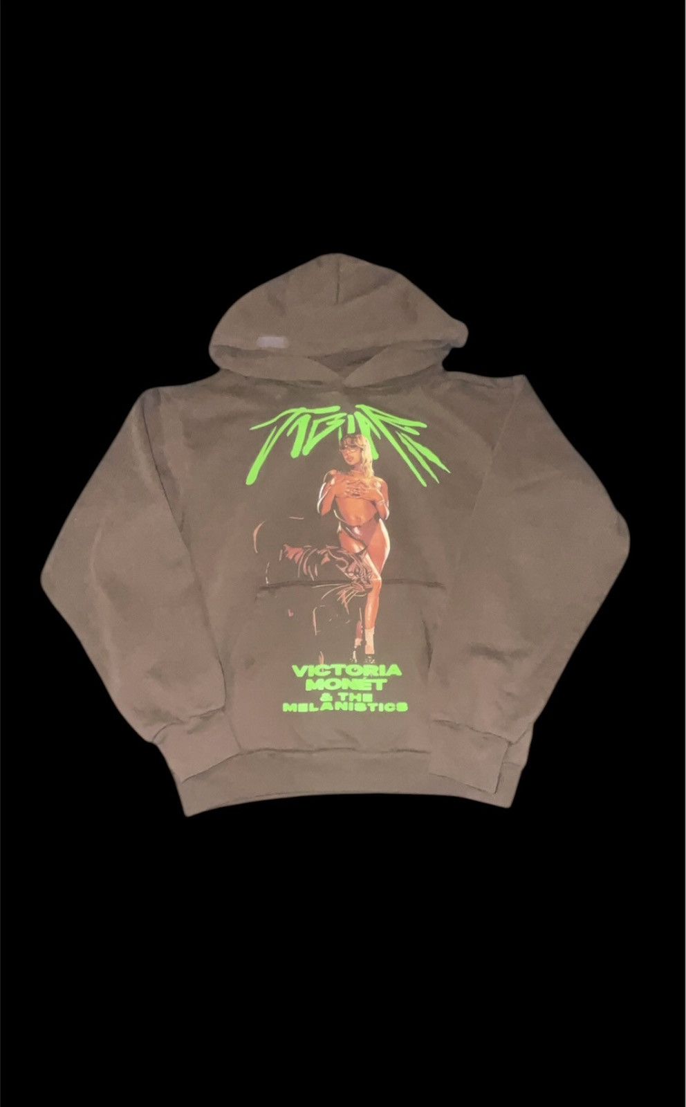 Designer Brown and green Victoria Monet Merch hoodie Sz M heavyweight Size US M / EU 48-50 / 2 - 2 Thumbnail