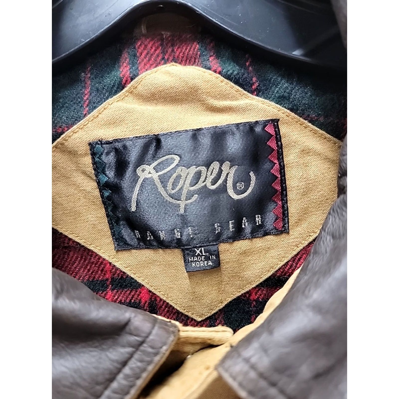 Roper VINTAGE Roper Jacket Mens XL Canvas Leather Collar Plaid Lined Overcoat Brown Size US XL / EU 56 / 4 - 2 Thumbnail