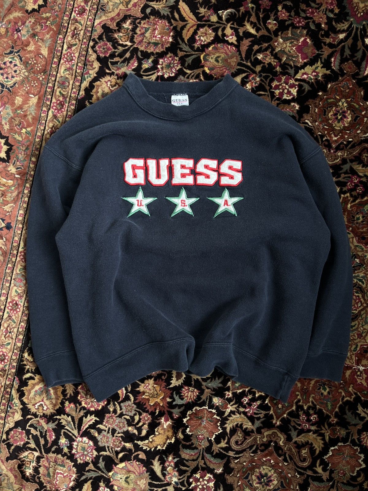 Guess Vintage USA Star Design Guess Embroidered Crewneck Rare S Size US S / EU 44-46 / 1 - 1 Thumbnail