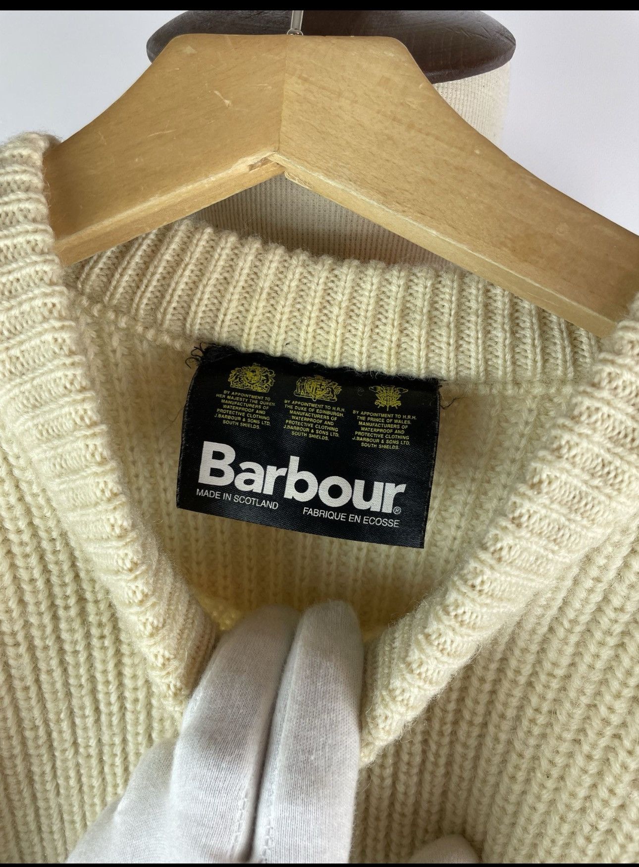 Barbour Vintage Men's Barbour Fishermans Knit Pure New Wool Sweater Size US S / EU 44-46 / 1 - 8 Thumbnail