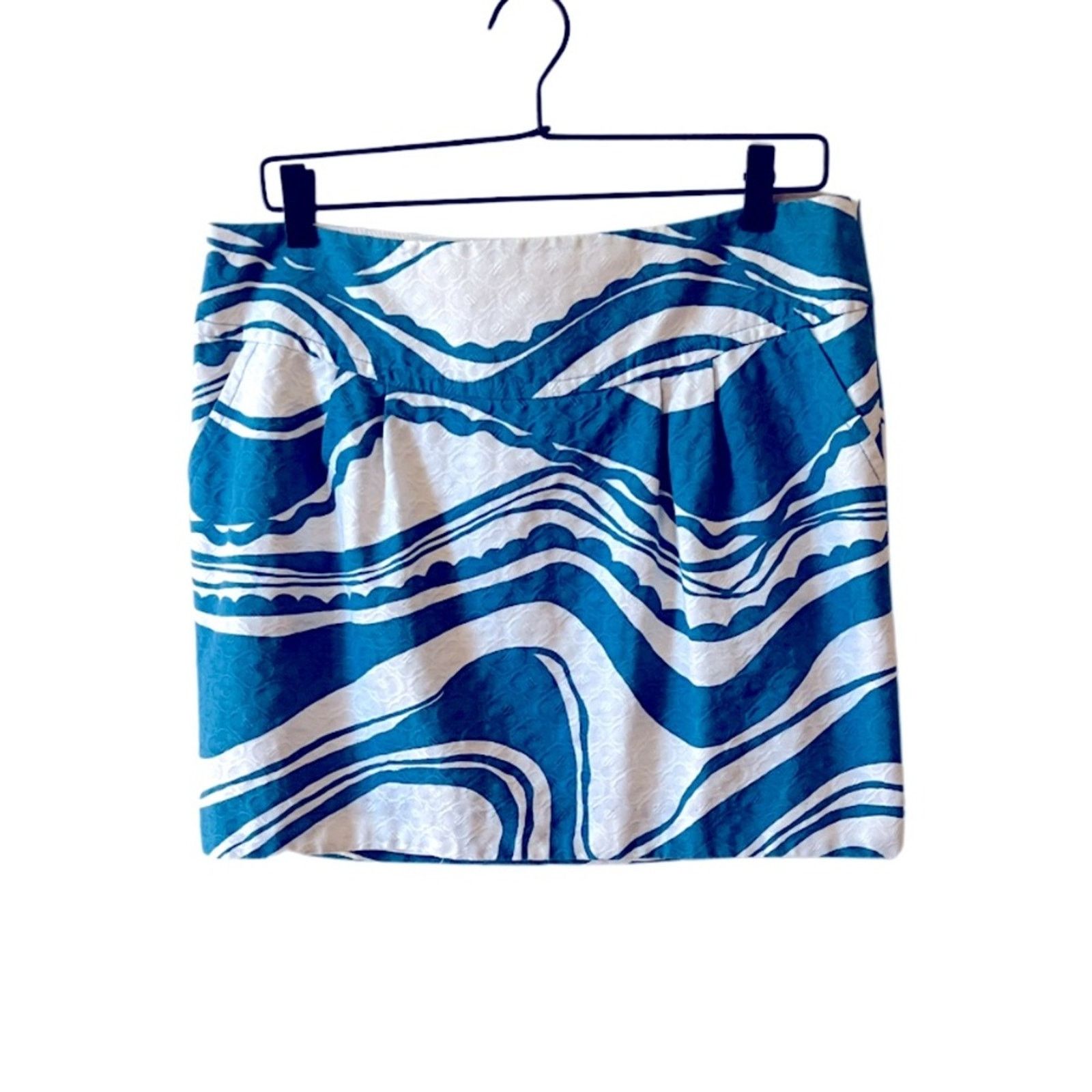 Trina Turk Trina Turk Blue Swirl Print A-Line Skirt Size 12 Size 34" / US 12 / IT 48 - 1 Thumbnail