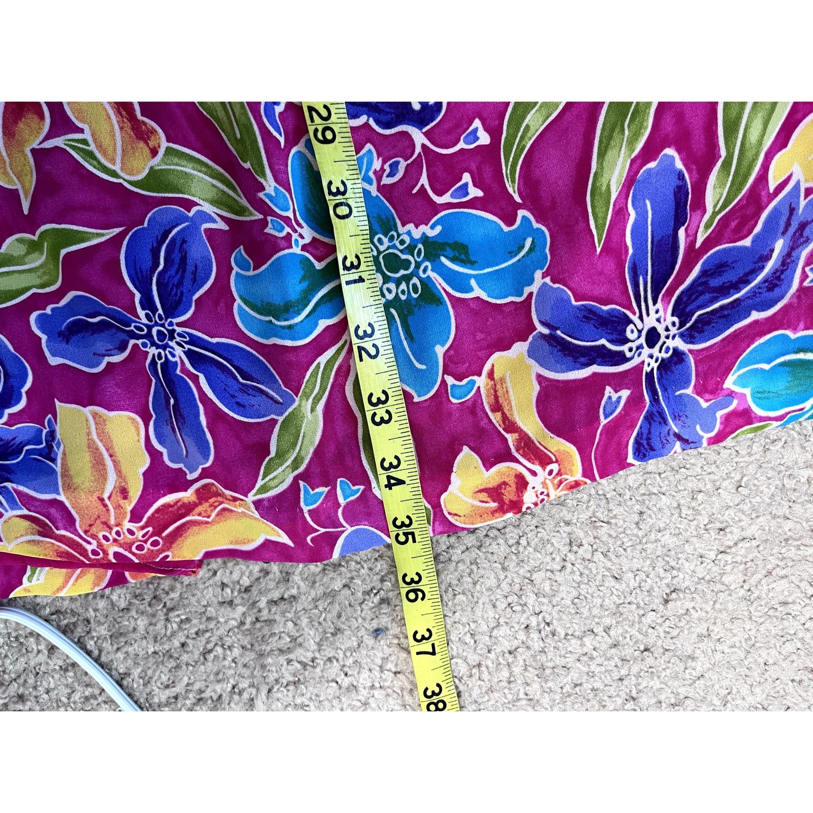 Vintage Vintage Vibrant Floral Madison Studio Silk Skirt 10 Size 32" / US 10 / IT 46 - 5 Thumbnail