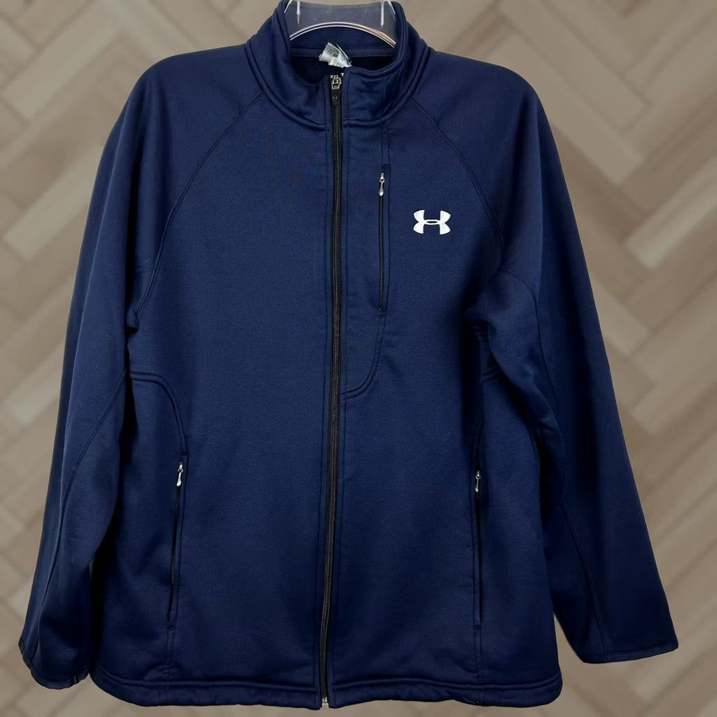 Under Armour Under Armour Jacket Mens M Navy Blue Full Zip Pockets Solid Casual Layer Size US M / EU 48-50 / 2 - 1 Thumbnail