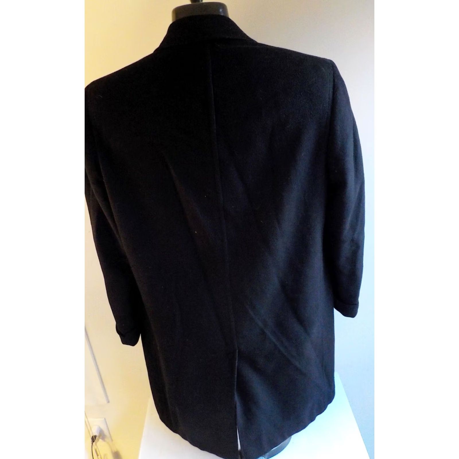 Vintage VINTAGE Unbranded Overcoat Black Wool Cashmere/Mix Single Breasted M/L Mens Overcoat Size US M / EU 48-50 / 2 - 4 Thumbnail