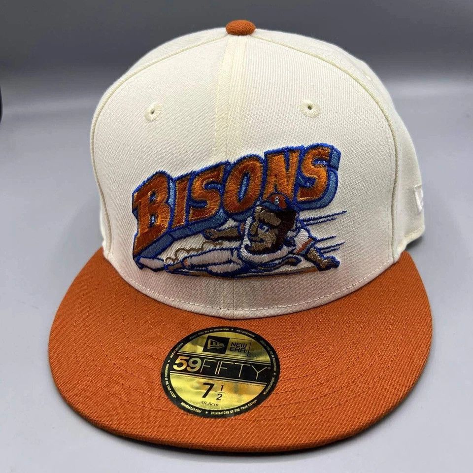 New Era Buffalo Bisons Hat Men 7 1/2 59Fifty New Era MiLB Fitted Cap Size ONE SIZE - 3 Thumbnail