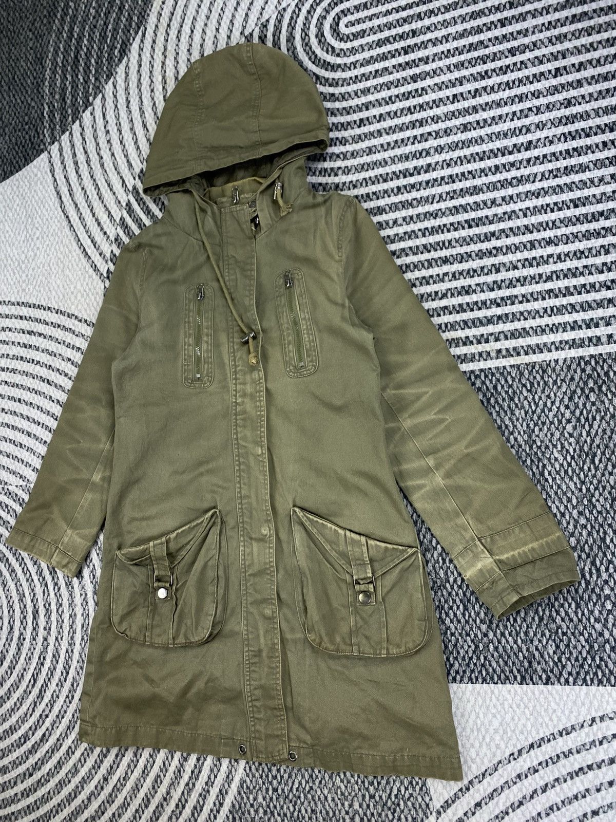 Japanese Brand Vintage Grazie Olive Green Hooded Parka Size US S / EU 44-46 / 1 - 4 Thumbnail