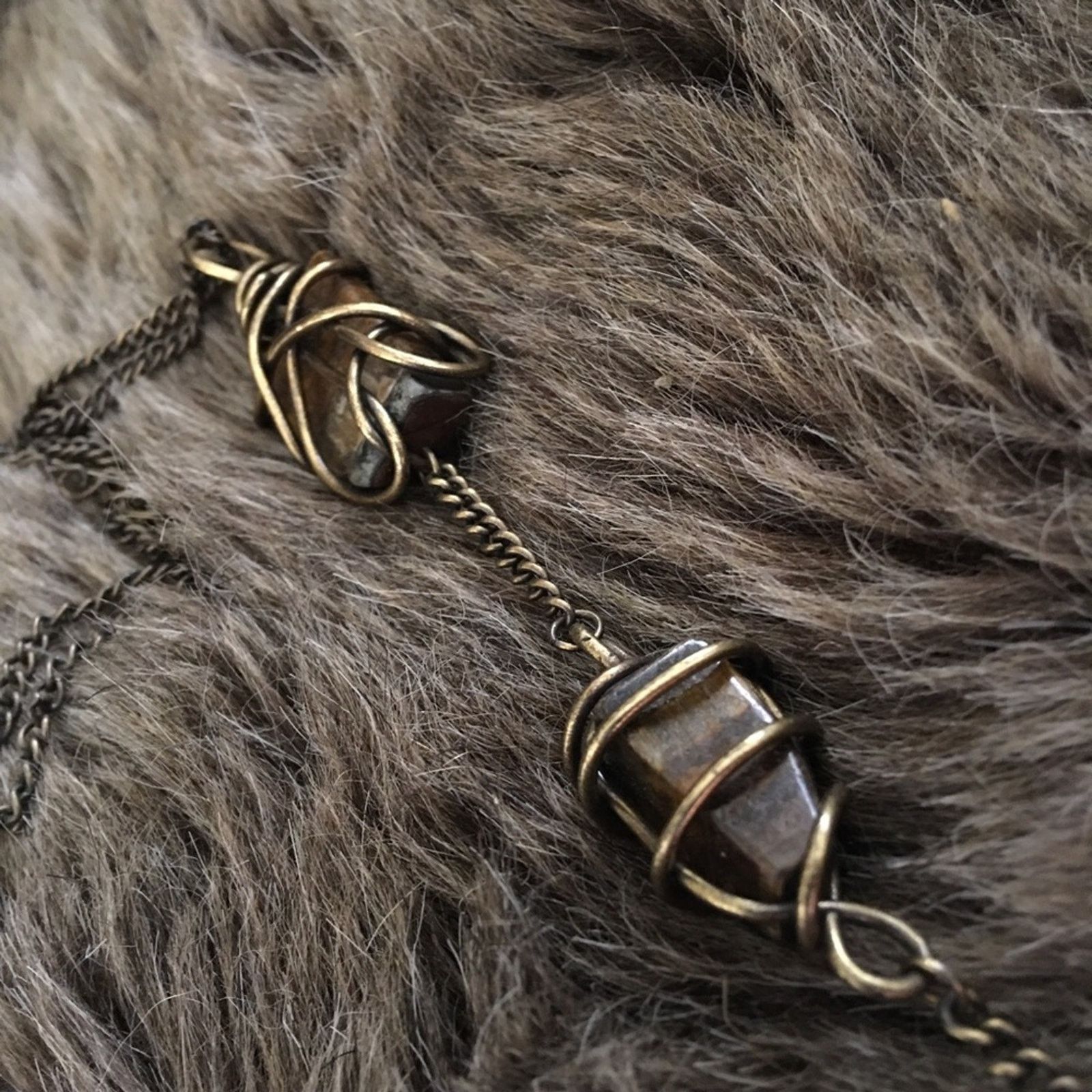 Jewelry Vintage antique gold wire wrapped agate necklace Size ONE SIZE - 6 Thumbnail