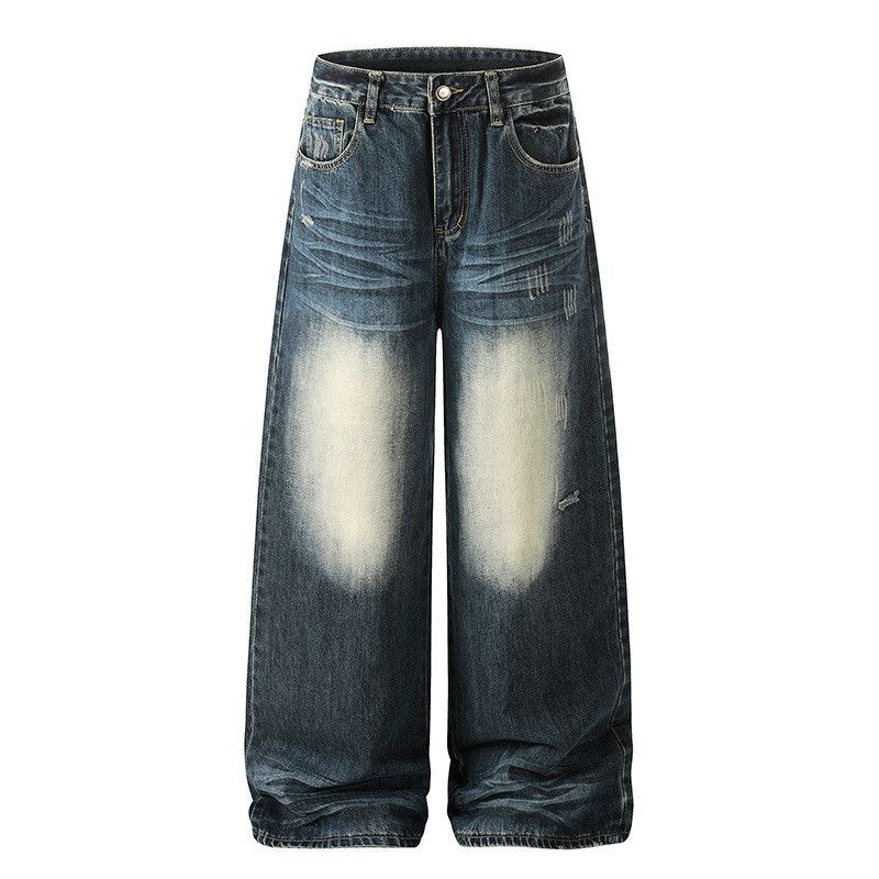 Vintage American retro washed wide-leg jeans for men Size US 32 / EU 48 - 2 Thumbnail