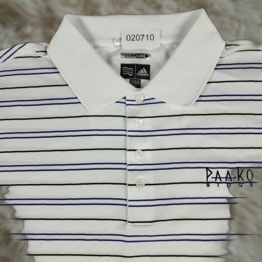 Adidas Adidas Polo Shirt Mens 2XL White Striped Golf Casual Short Sleeve Polo Shirt Womens? Size US XXL / EU 58 / 5 - 1 Thumbnail
