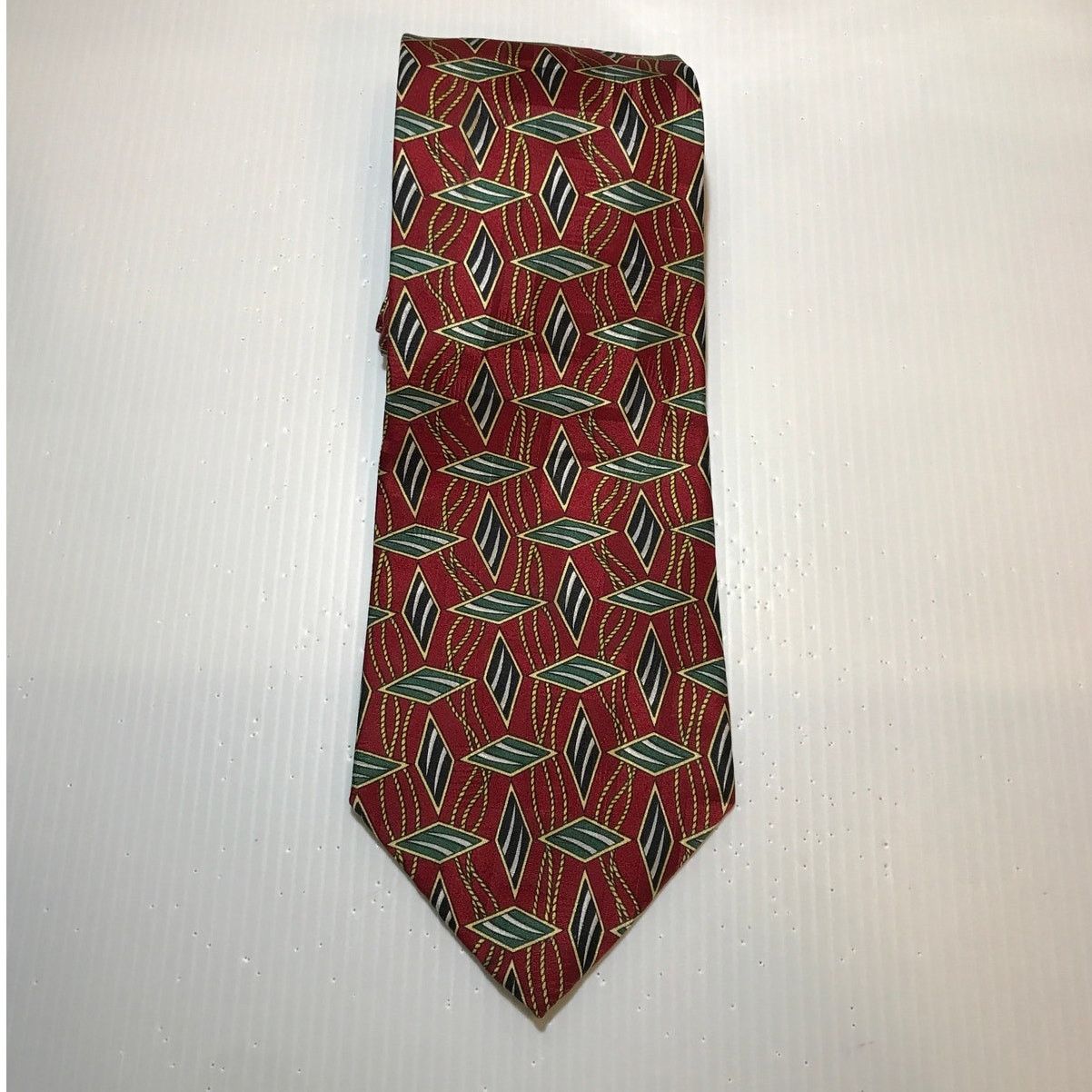 Other Evan-Picone Red Geometric Abstract Silk Classic Wide Necktie Size ONE SIZE - 1 Thumbnail
