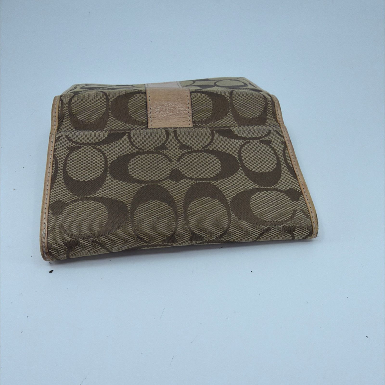 Coach Coach Signature C Flap BrownTan Coated Canvas Leather Wallet Size ONE SIZE - 8 Thumbnail
