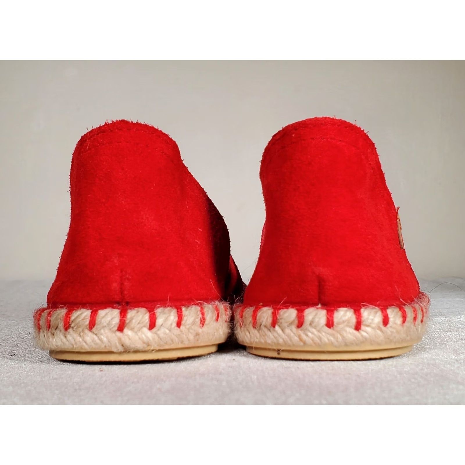 Vintage Verbenas Carmen Espadrilles Flat Women US 10.5 EU 41 Suede Leather Fire Red Slip On Jute Rubber Breathable Lightweight Size US 11 / IT 41 - 7 Thumbnail