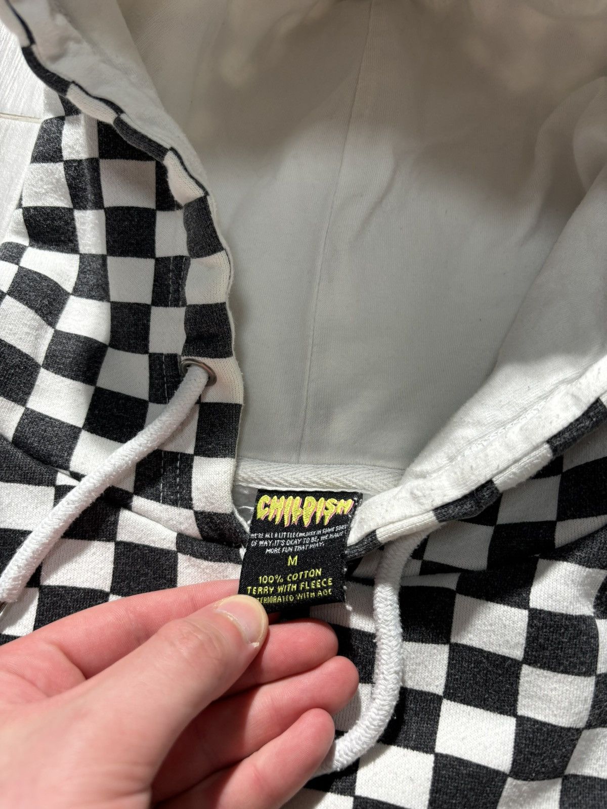 CHILDS Childish Boxy Fit Hoodie Y2K Checkered Embroidered Logo Size US M / EU 48-50 / 2 - 4 Thumbnail