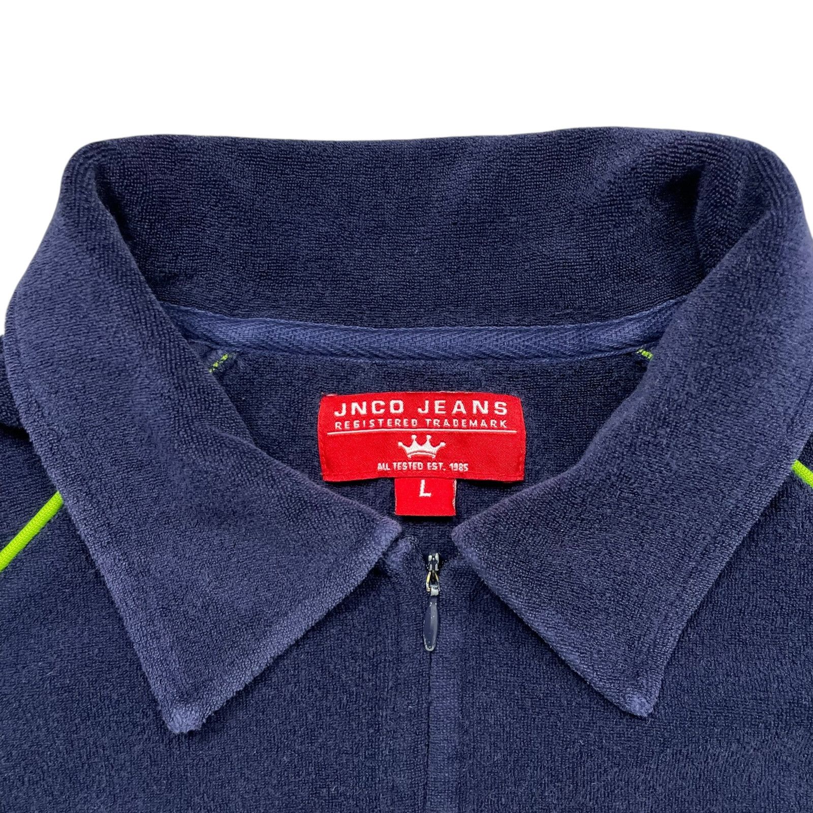 JNCO VTG 00s Y2K JNCO JEANS VELOUR HALF ZIP POLO SHIRT SIZE L Size US L / EU 52-54 / 3 - 4 Thumbnail