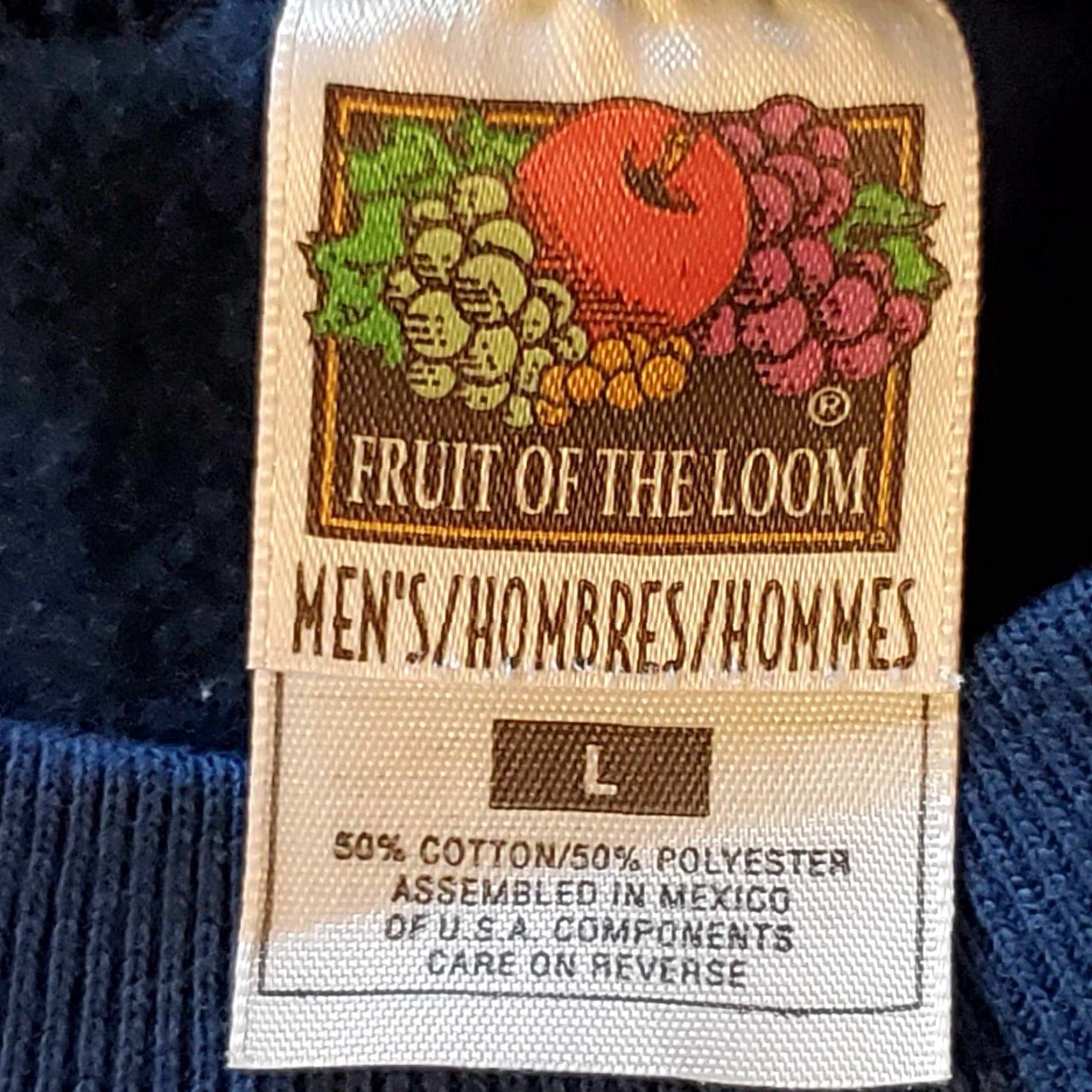 Fruit Of The Loom VINTAGE Fruit of the Loom Blue Blank Crewneck Sweatshirt L Mens 90s Retro Classic Pullover Crew Neck All Seasons Cotton Blend Size US L / EU 52-54 / 3 - 2 Thumbnail