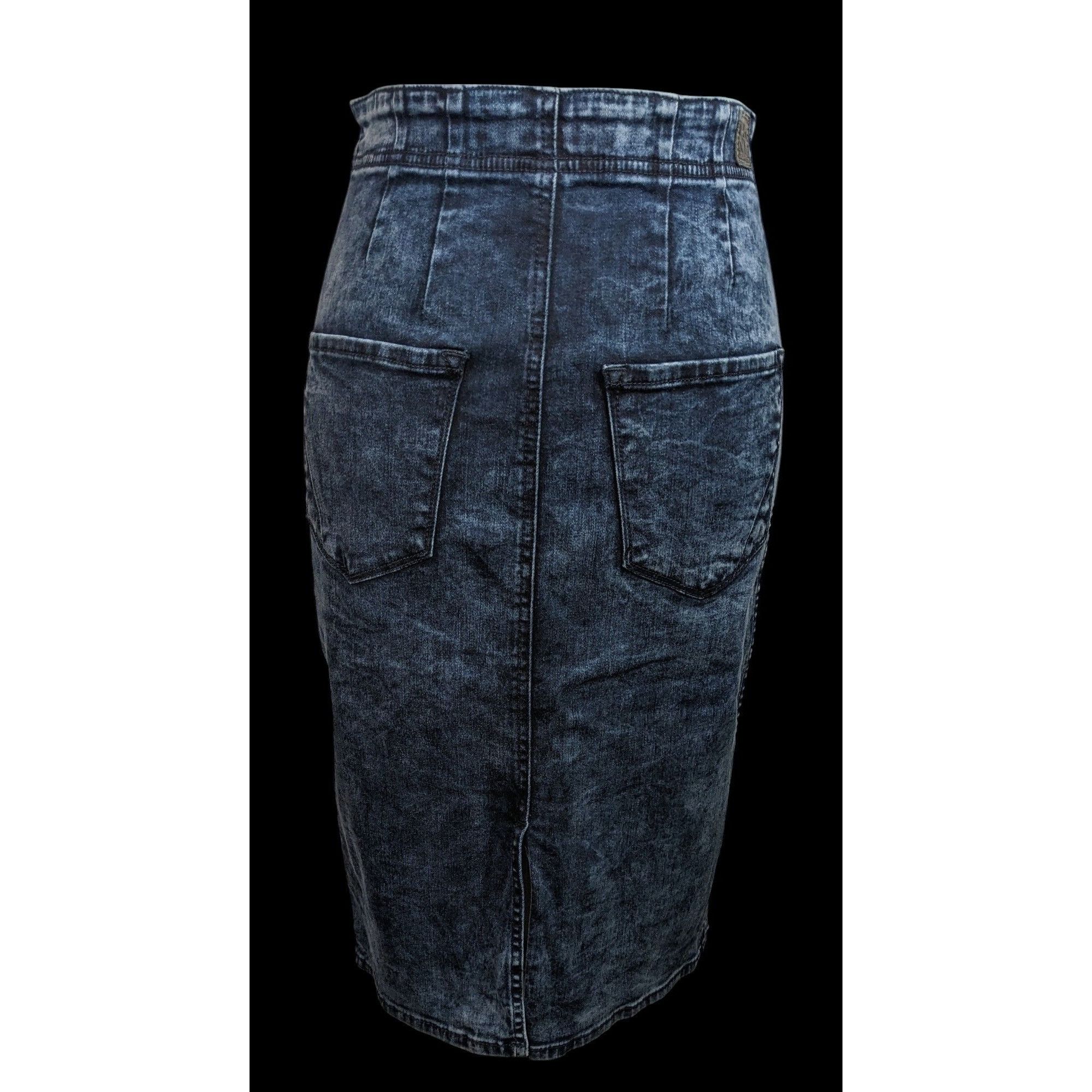 DKNY DKNY Blue Denim Full Zip Knee Length Pencil Skirt With Real Size 27" / US 4 / IT 40 - 2 Thumbnail
