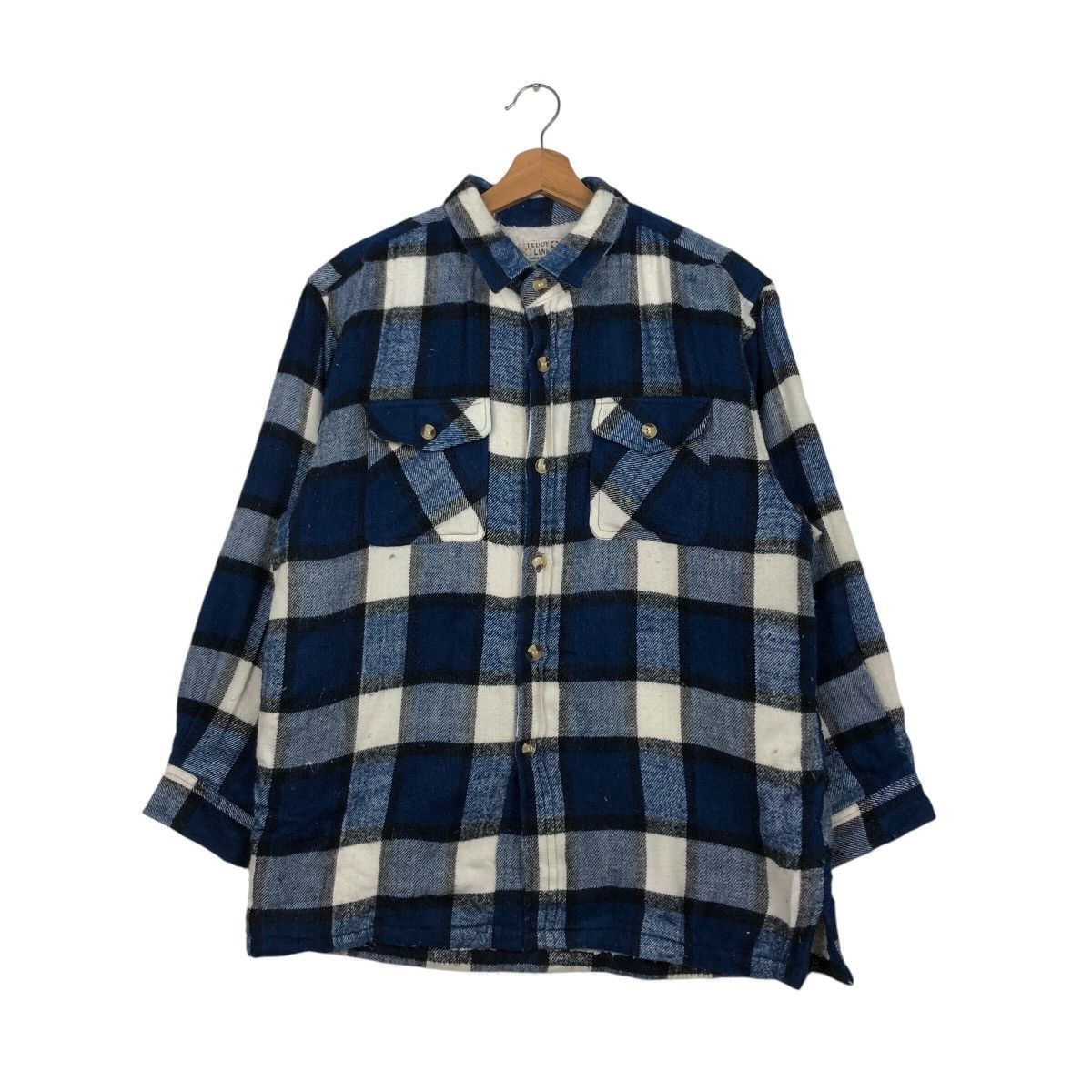 Flannel × Japanese Brand × Vintage 📌Vintage Flannel Wool Jacket Teddy Links Issey Miyake Size US M / EU 48-50 / 2 - 2 Thumbnail