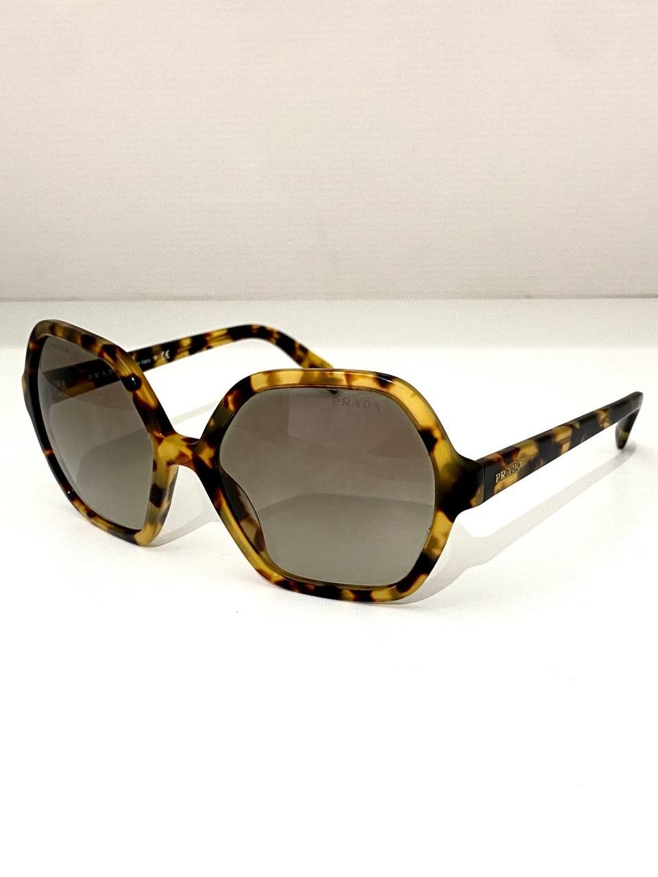 Prada Prada Logo Hexagon Havana Oversize Sunglasses Vintage Y2K Size ONE SIZE - 4 Thumbnail