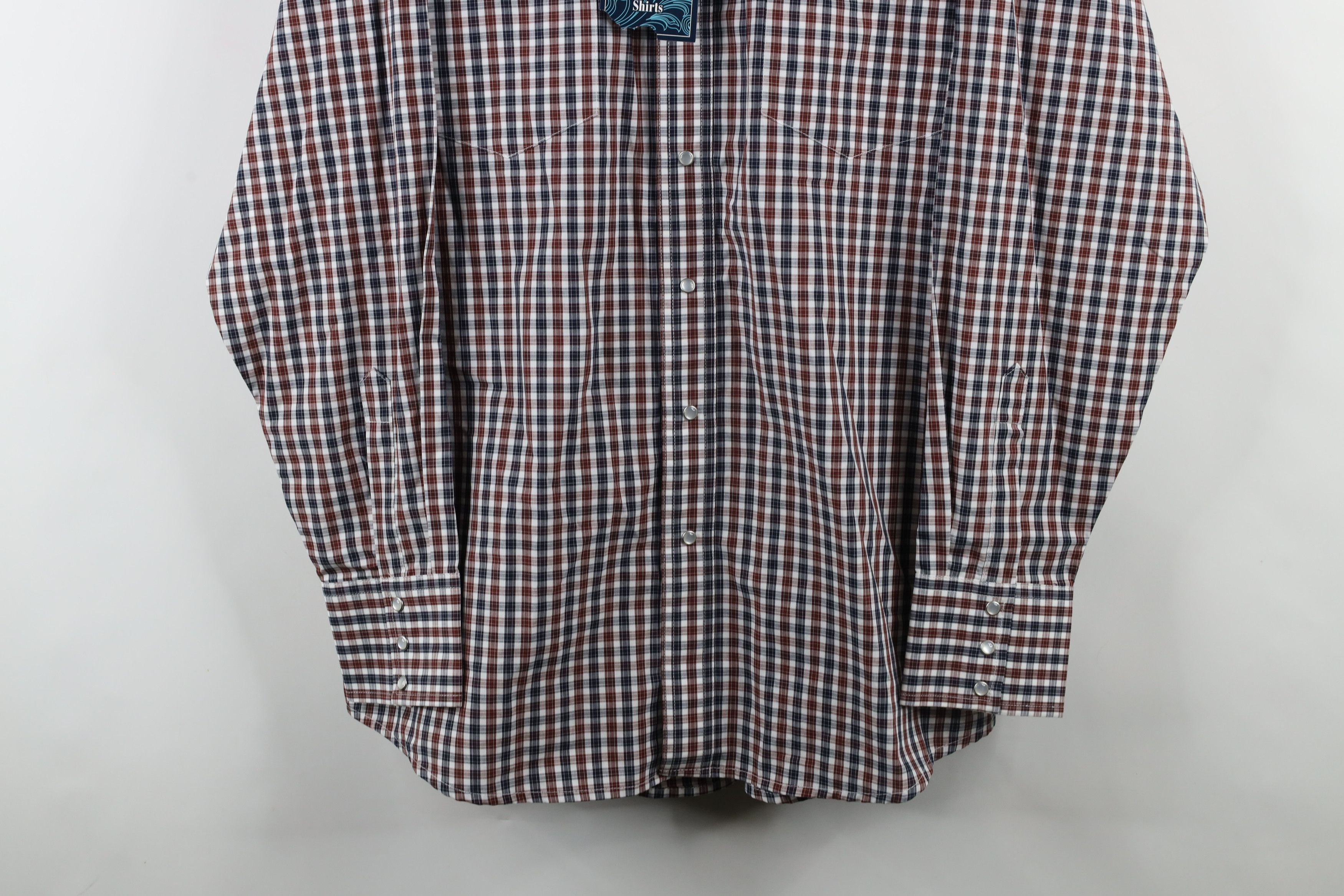 Vintage × Wrangler Deadstock Vintage Wrangler Rodeo Snap Button Shirt Plaid Size US XL / EU 56 / 4 - 3 Thumbnail