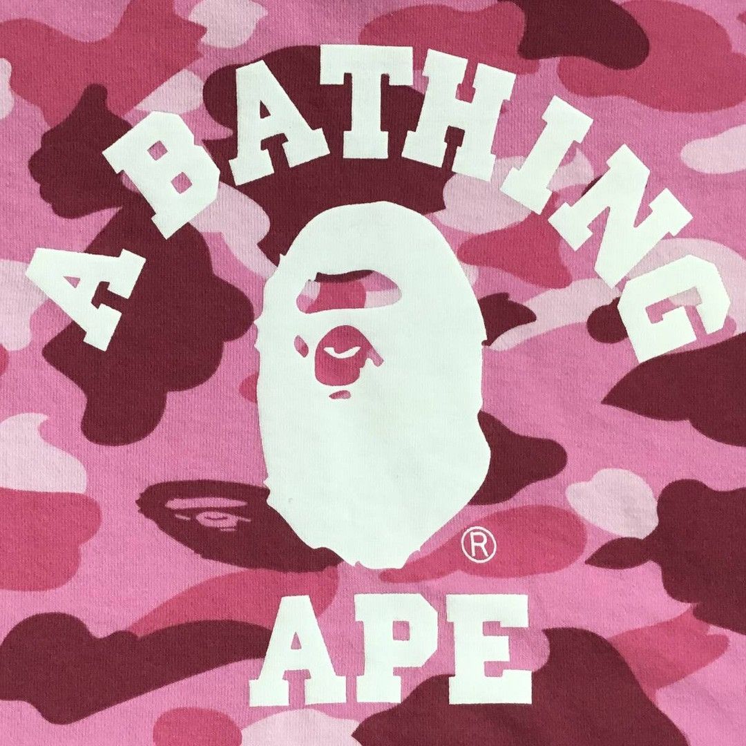 Bape 🔥Vintage🔥 BAPE Pink Camo College Logo Sweat shirt APE NIGO Size US L / EU 52-54 / 3 - 2 Thumbnail