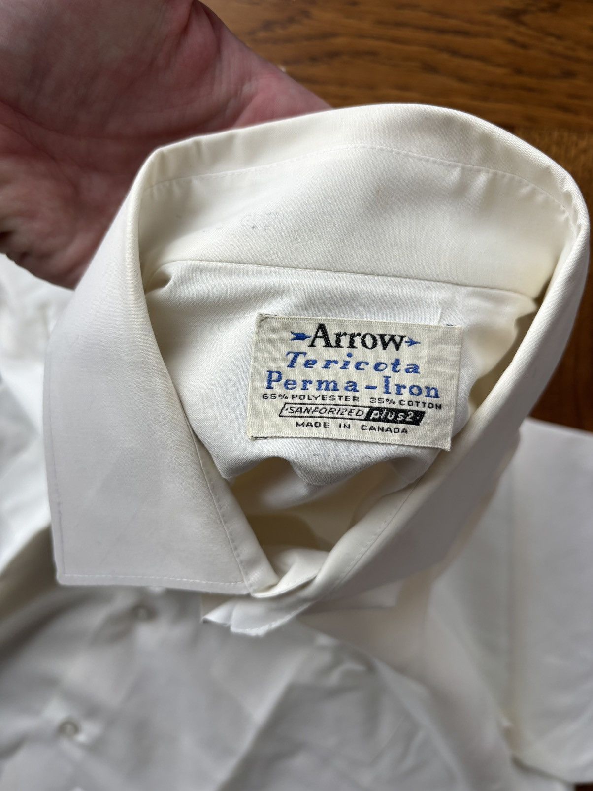 Arrow × Vintage 1960s Arrow Tericota Shirt 70s Vintage Shortsleeve Sanfor S Size US S / EU 44-46 / 1 - 5 Thumbnail