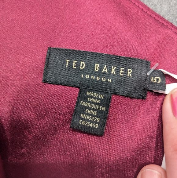 Ted Baker Ted Baker RIDAH One-Shoulder Satin Dress Oxblood Size 5 Size XL / US 12-14 / IT 48-50 - 9 Thumbnail