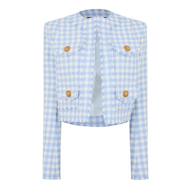 Balmain o1g2r1mq0924 Jacket in Blanc & Blue Size XS / US 0-2 / IT 36-38 - 1 Thumbnail