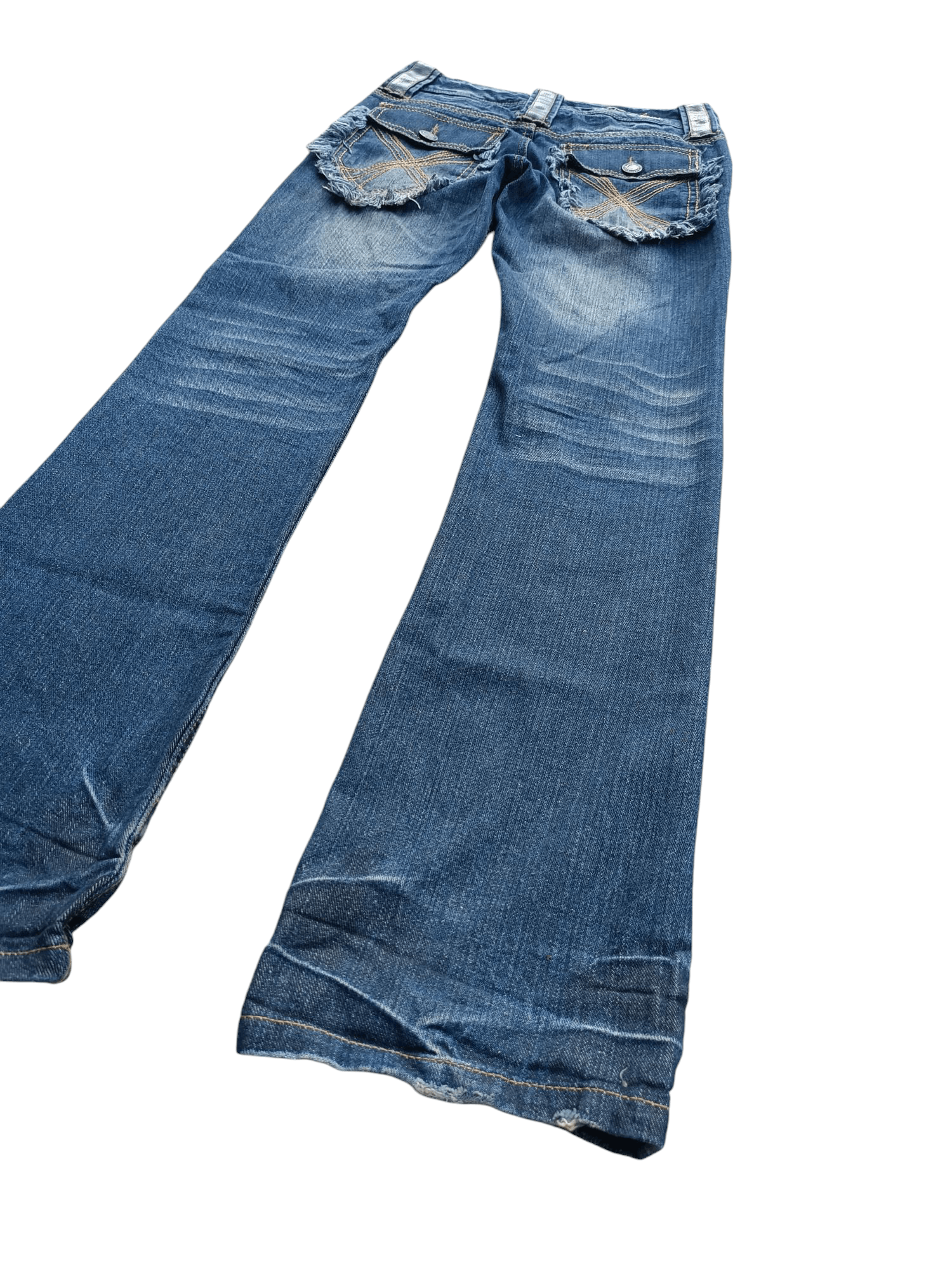 Japanese Brand × Seditionaries VTG Xfrm Japan Punk Style Stud Flare Distressed Jeans E253 Size US 29 - 19 Thumbnail