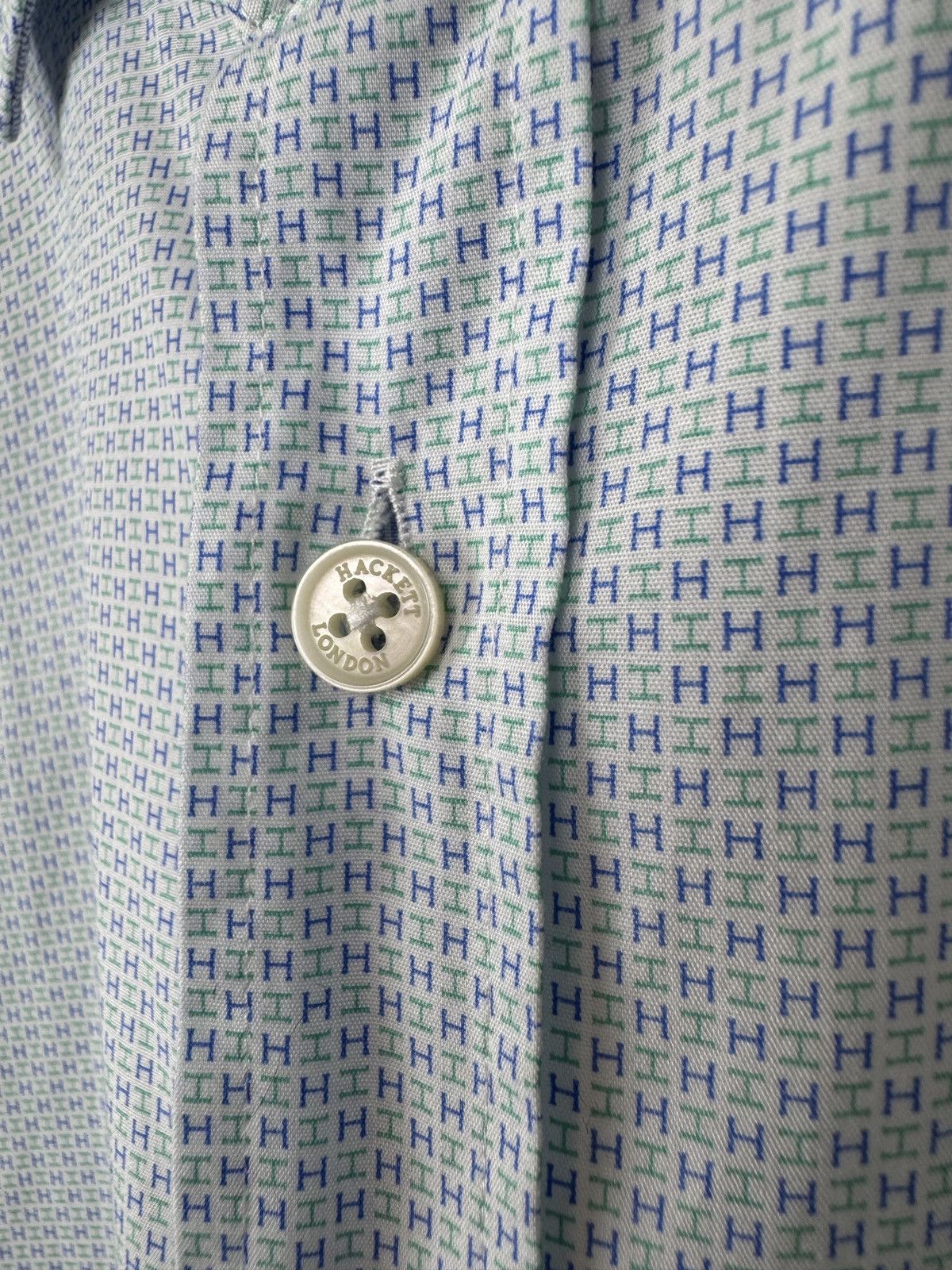 Hackett Hackett London monogram blue slim fit long sleeve shirt Size US L / EU 52-54 / 3 - 6 Thumbnail