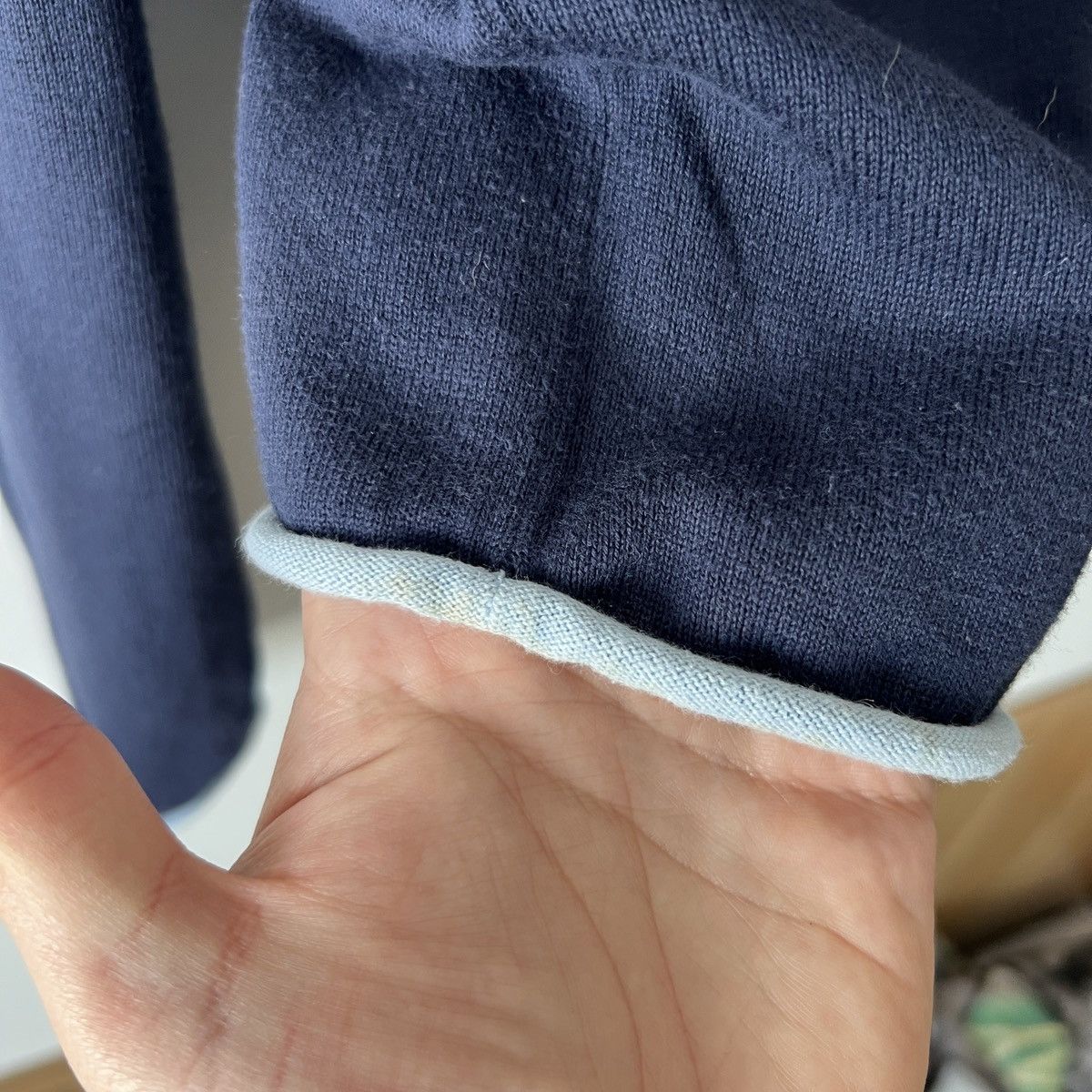 Yves Saint Laurent 🔥🔥 Vintage Yves Saint Lauren Big Logo Navy Sweater Size US L / EU 52-54 / 3 - 6 Thumbnail