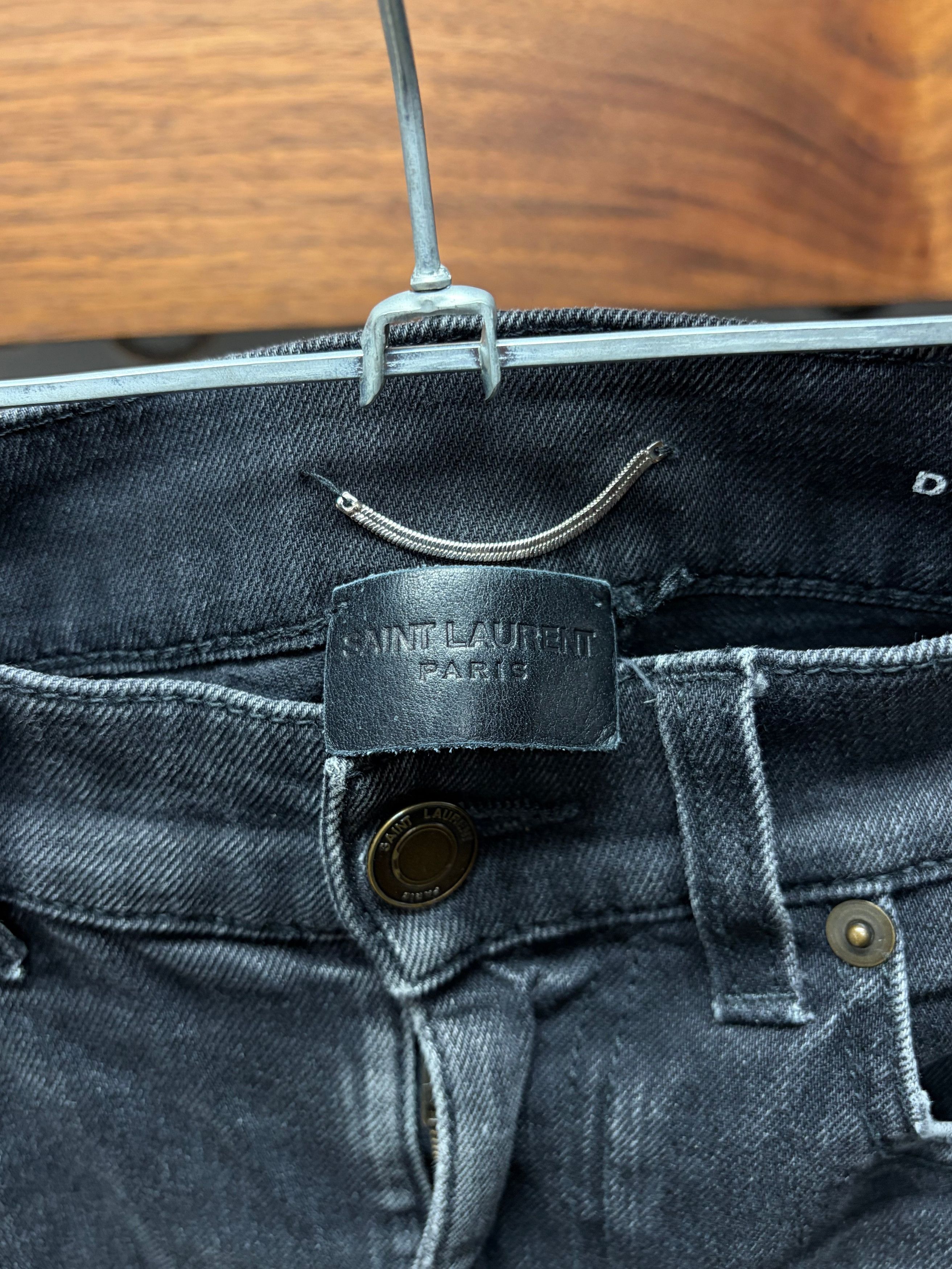 Saint Laurent Paris Saint Laurent ‘D03’ Washed Black Repaired Black Skinny Jeans Size US 30 / EU 46 - 3 Thumbnail