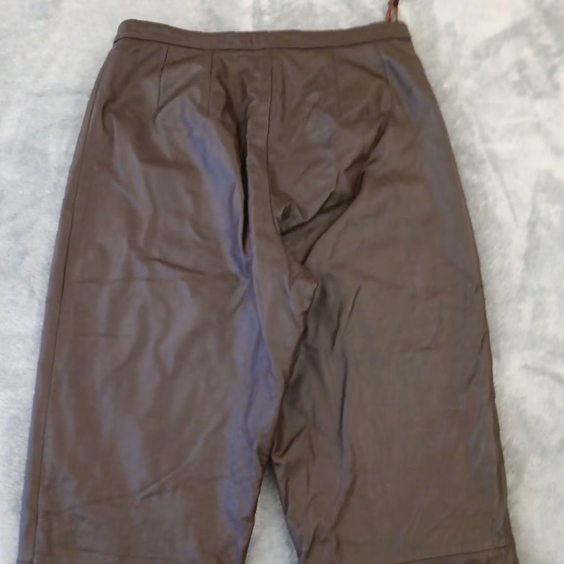 Vintage Mixit Womens Pants 10 Brown Leather 29x31 High Rise Lined Straight Chino Vintage No Size 32" / US 10 / IT 46 - 7 Thumbnail