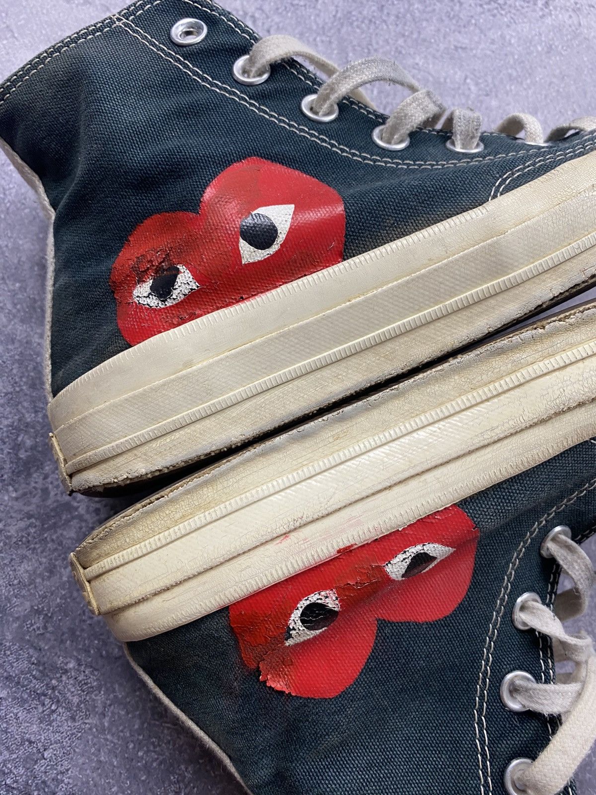 Comme des Garcons Comme Des Garçons Converse High Top Black Heart Sneakers Size US 6 / EU 39 - 13 Thumbnail