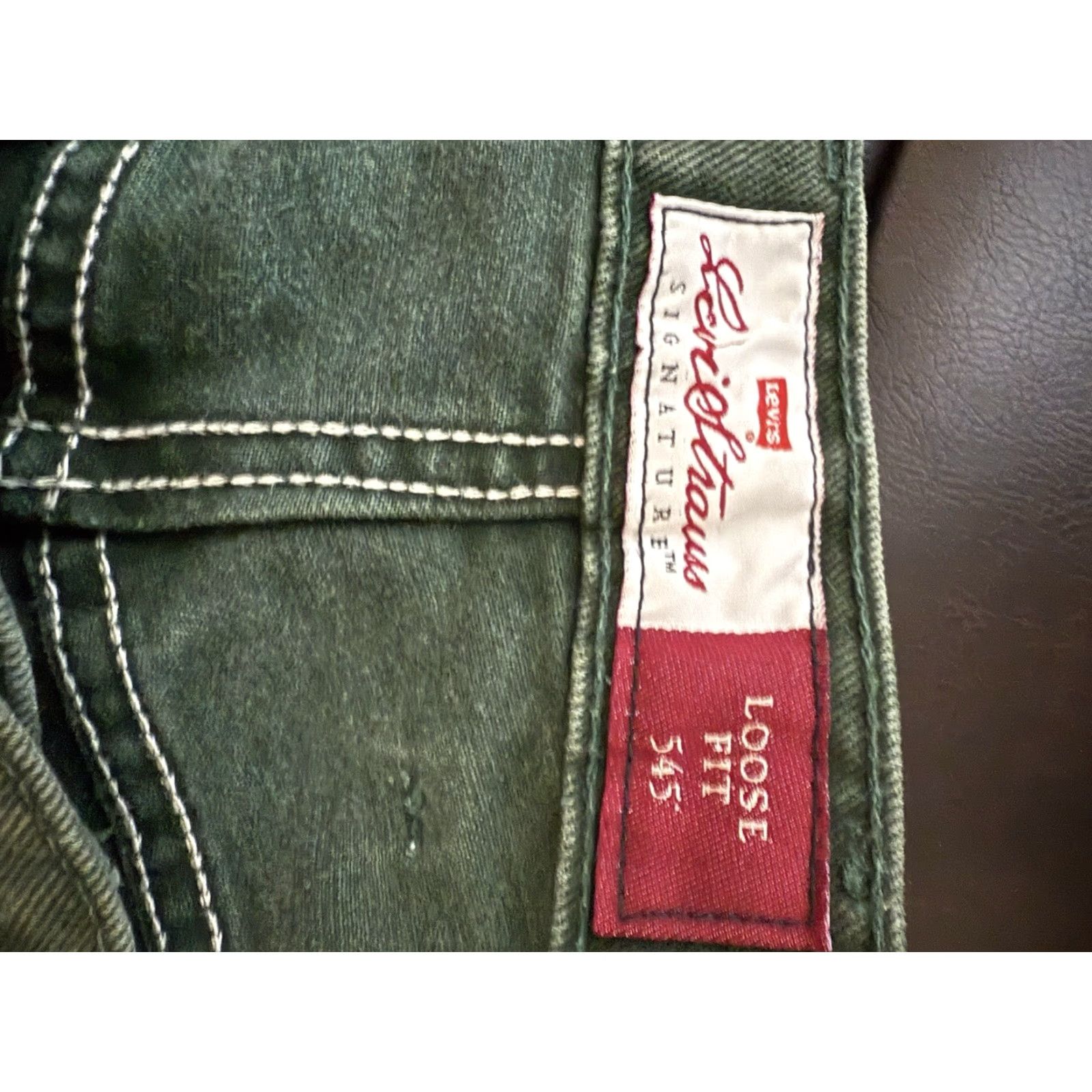 Levi's VINTAGE Levi's 545 Jeans 42x30 Green USA Gold Tab 90s Y2K Levis 545 Straight Jeans Mens 5-Pocket Zip Fly Button Fly Regular 30in Inseam Size US 42 / EU 58 - 4 Thumbnail