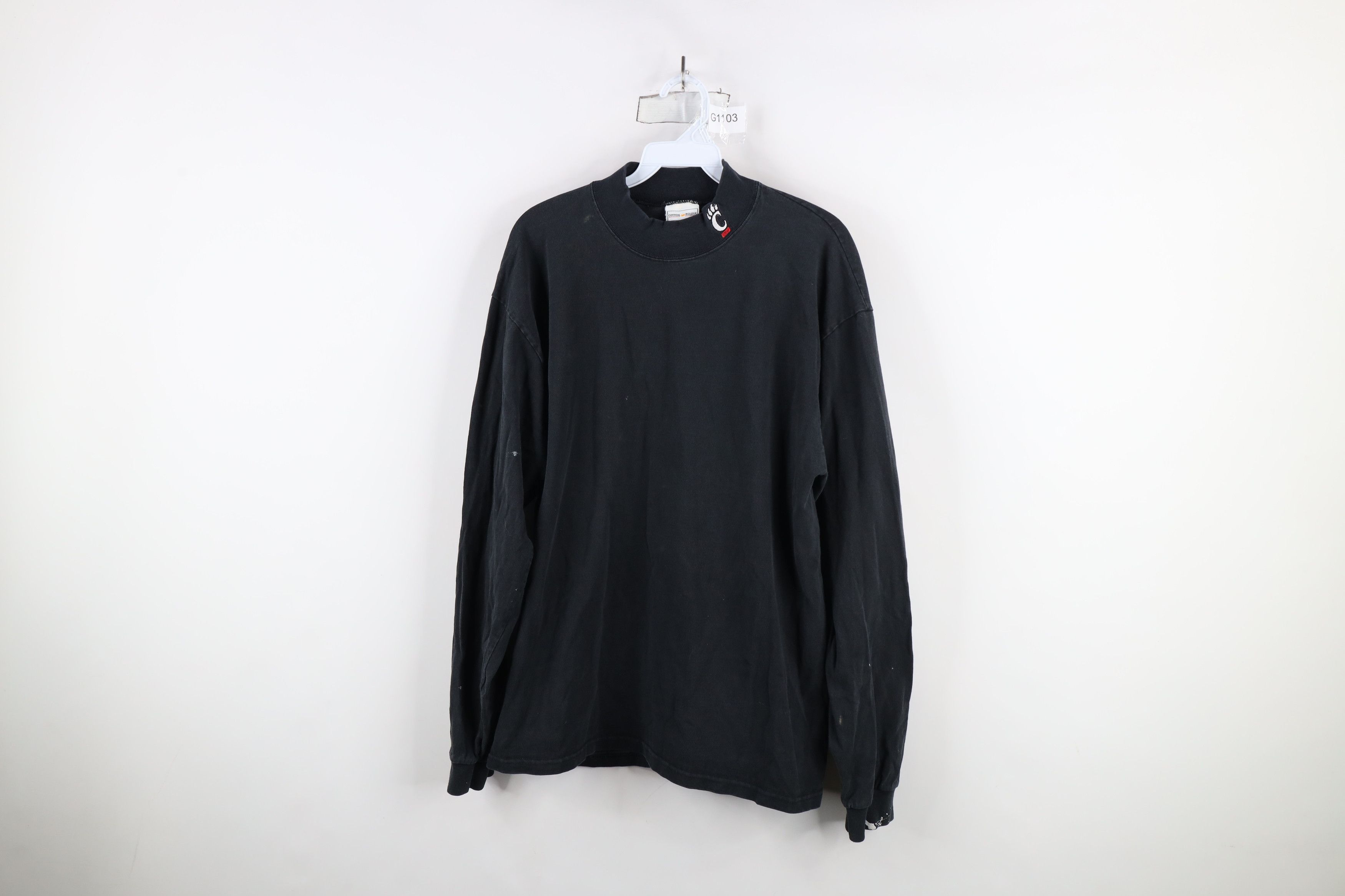 Vintage Vintage 90s University of Cincinnati Mock Neck T-Shirt Size US L / EU 52-54 / 3 - 1 Thumbnail