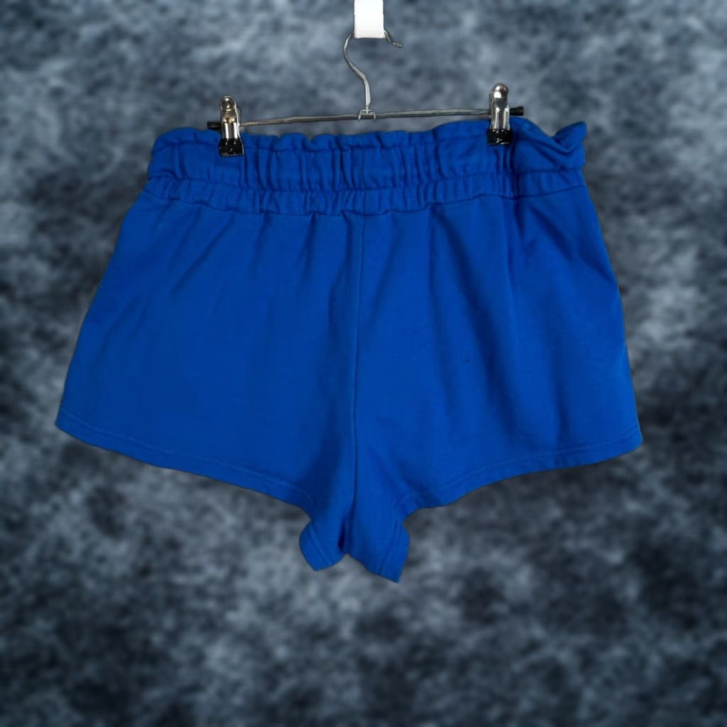 Vintage Out From Under Womens Blue Ruffle Waist Shorts Size Large Cotton Blend Size 36" / US 14 / IT 50 - 1 Thumbnail