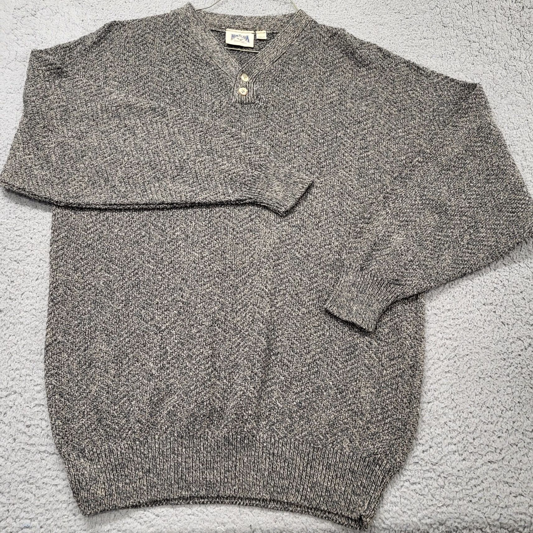 Vintage VINTAGE Himalaya Outfitters Henley Sweater Men's 2XL Tall Made In USA Gray Black & Gray Sportswear/Beach Shirt Mens 1990s Size US XXL / EU 58 / 5 - 2 Thumbnail