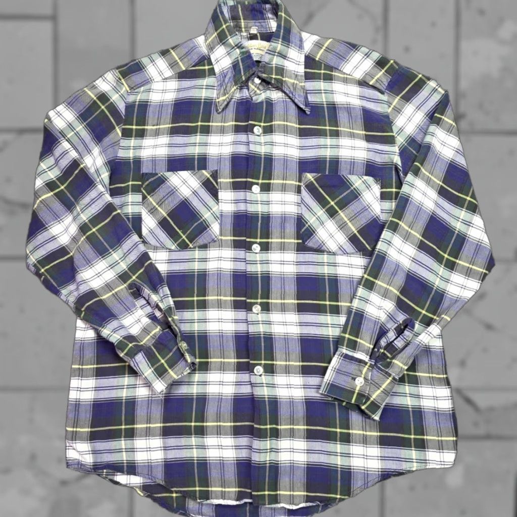 Vintage VINTAGE Golden Line Dagger Point Collar Cotton Flannel Plaid Long Sleeve Shirt M Size US M / EU 48-50 / 2 - 1 Thumbnail