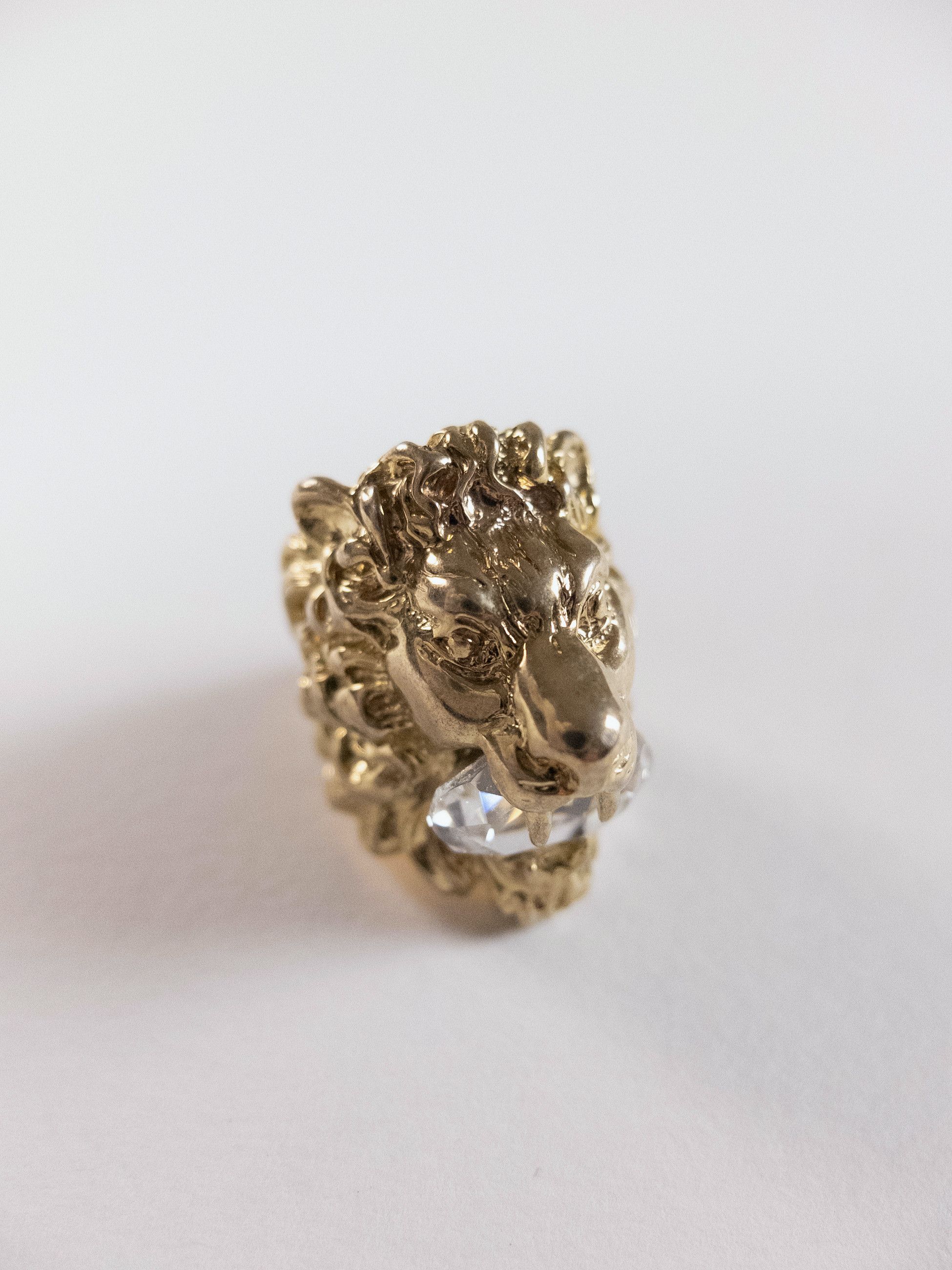 Gucci GUCCI gold tone lion head figure metal ring Size 13 / 6.5 Size ONE SIZE - 3 Thumbnail