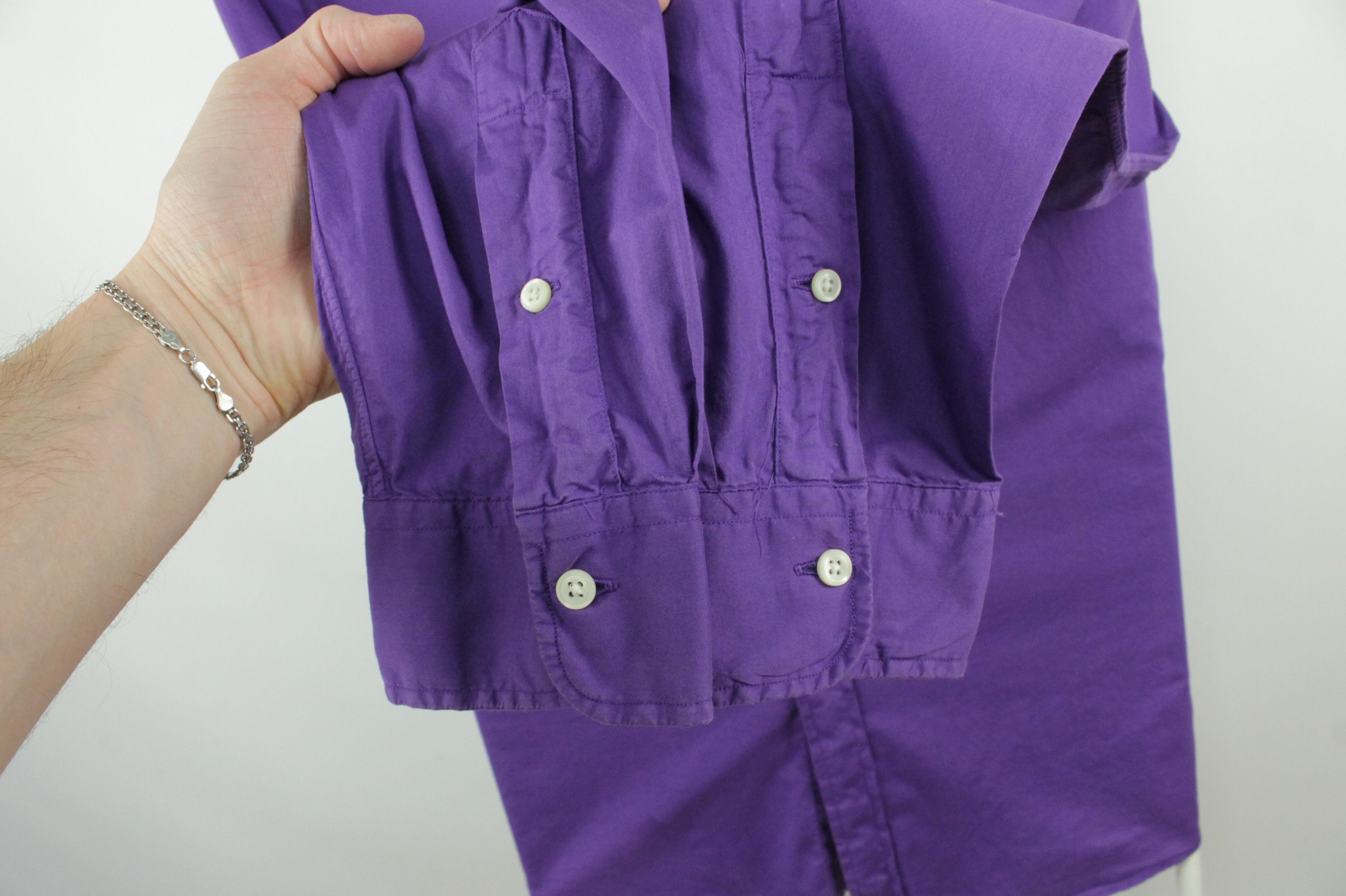Polo Ralph Lauren × Ralph Lauren Polo Ralph Lauren Slim Fit Garment Dyed Purple Light Shirt Size US XL / EU 56 / 4 - 5 Thumbnail