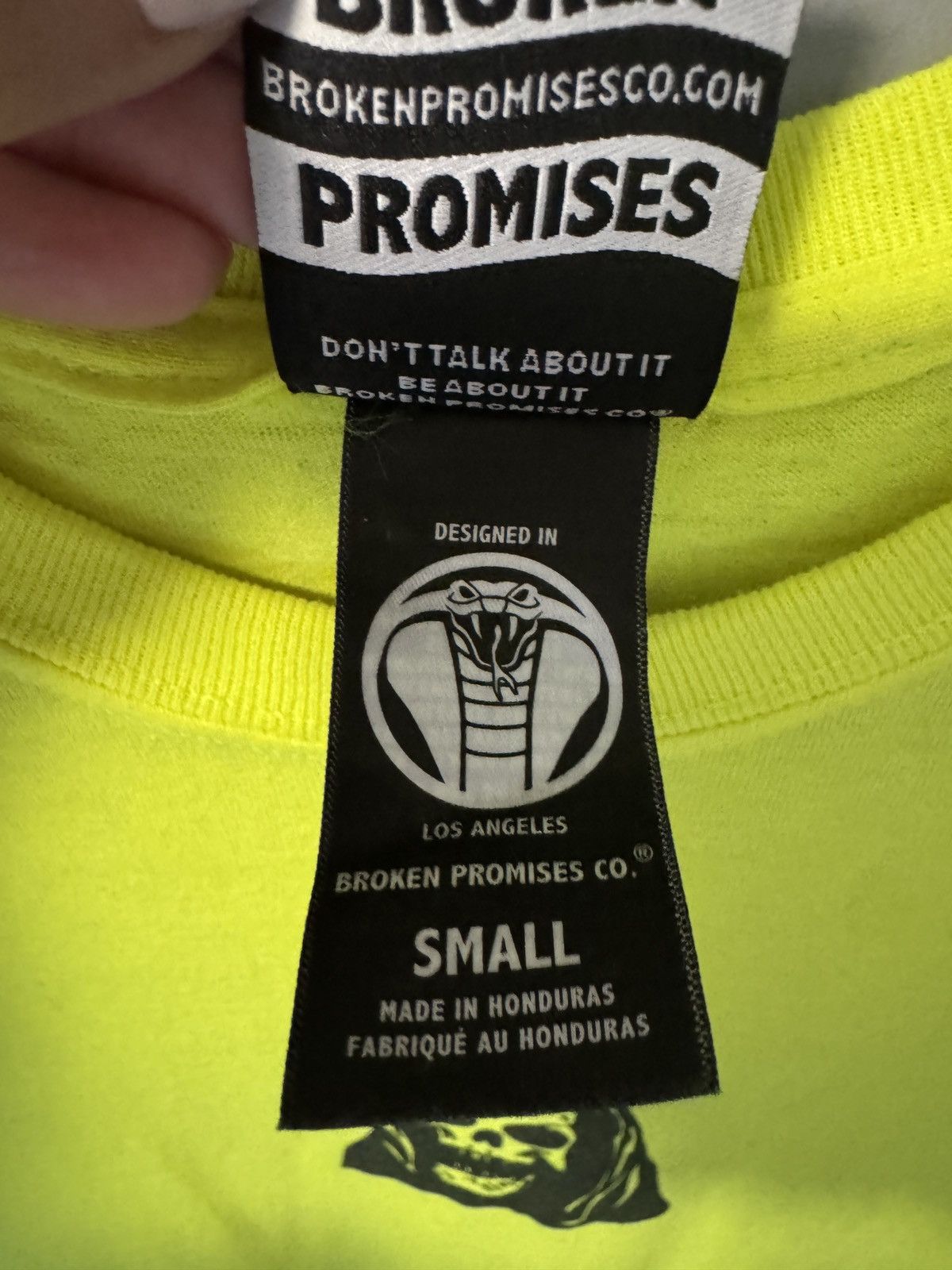 Broken Promises Co. Neon green Broken Promises tee sz S Size US S / EU 44-46 / 1 - 6 Thumbnail