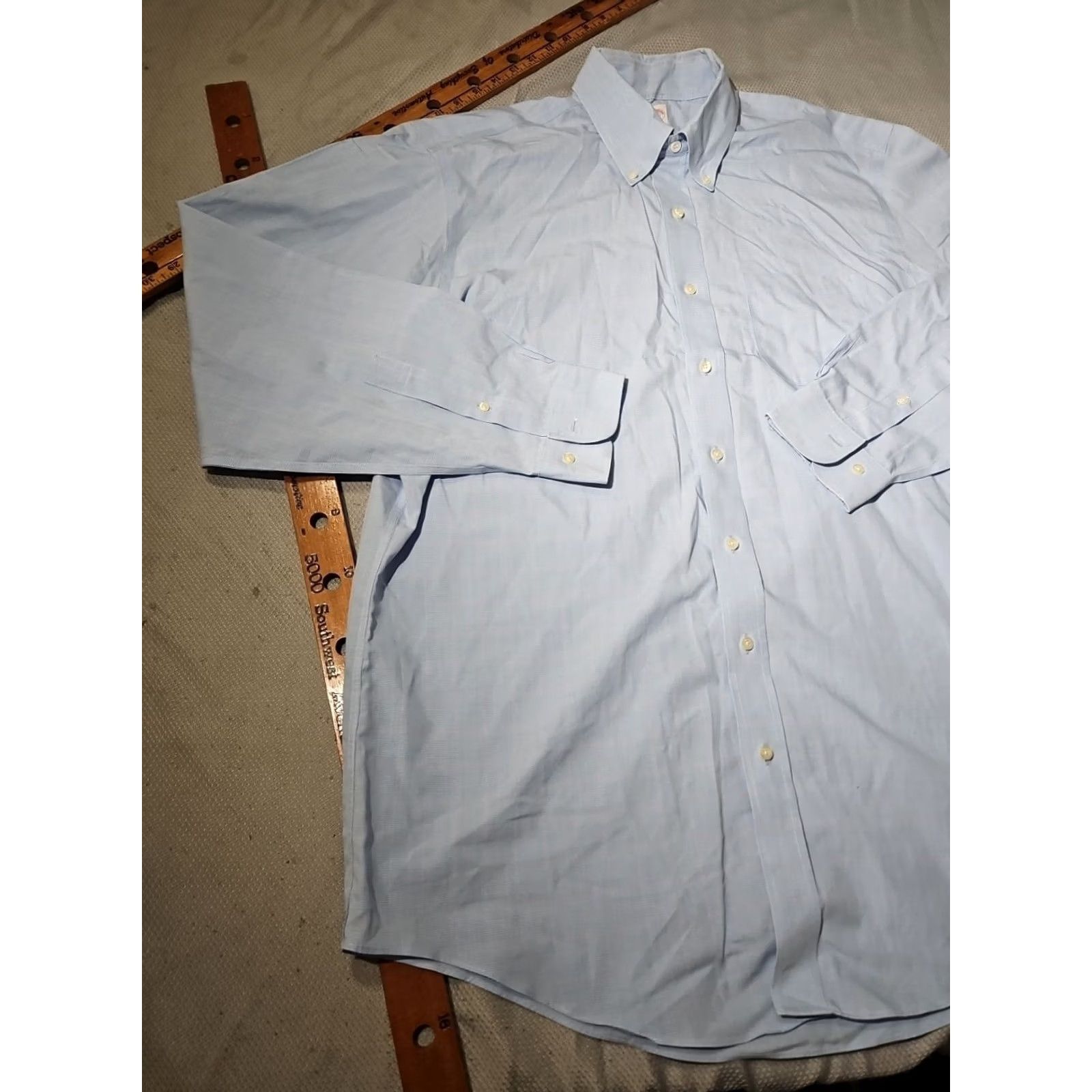 Brooks Brothers Brooks Brothers Shirt Mens 17 6/7 Blue Button Preppy Luxury Oxford Non-Iron Dress Shirt Regular Long Sleeve Size US XL / EU 56 / 4 - 5 Thumbnail