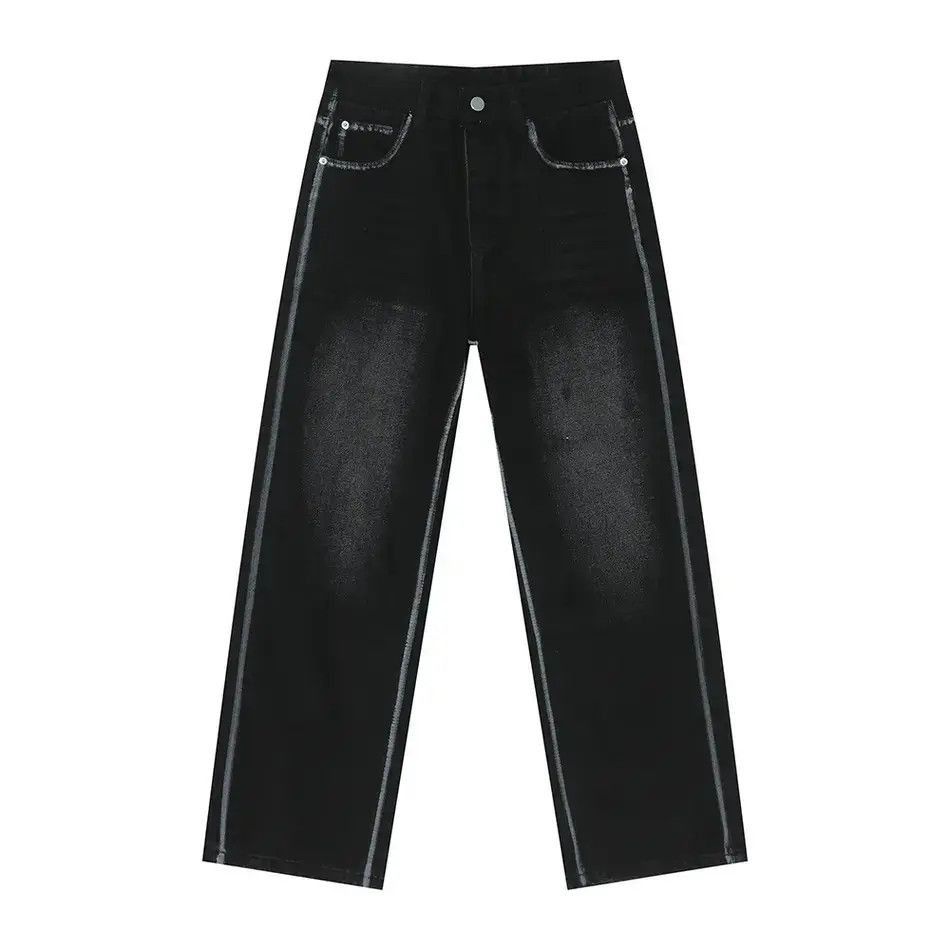 Japanese Brand Retro loose straight leg high street jeans Size US 32 / EU 48 - 6 Thumbnail