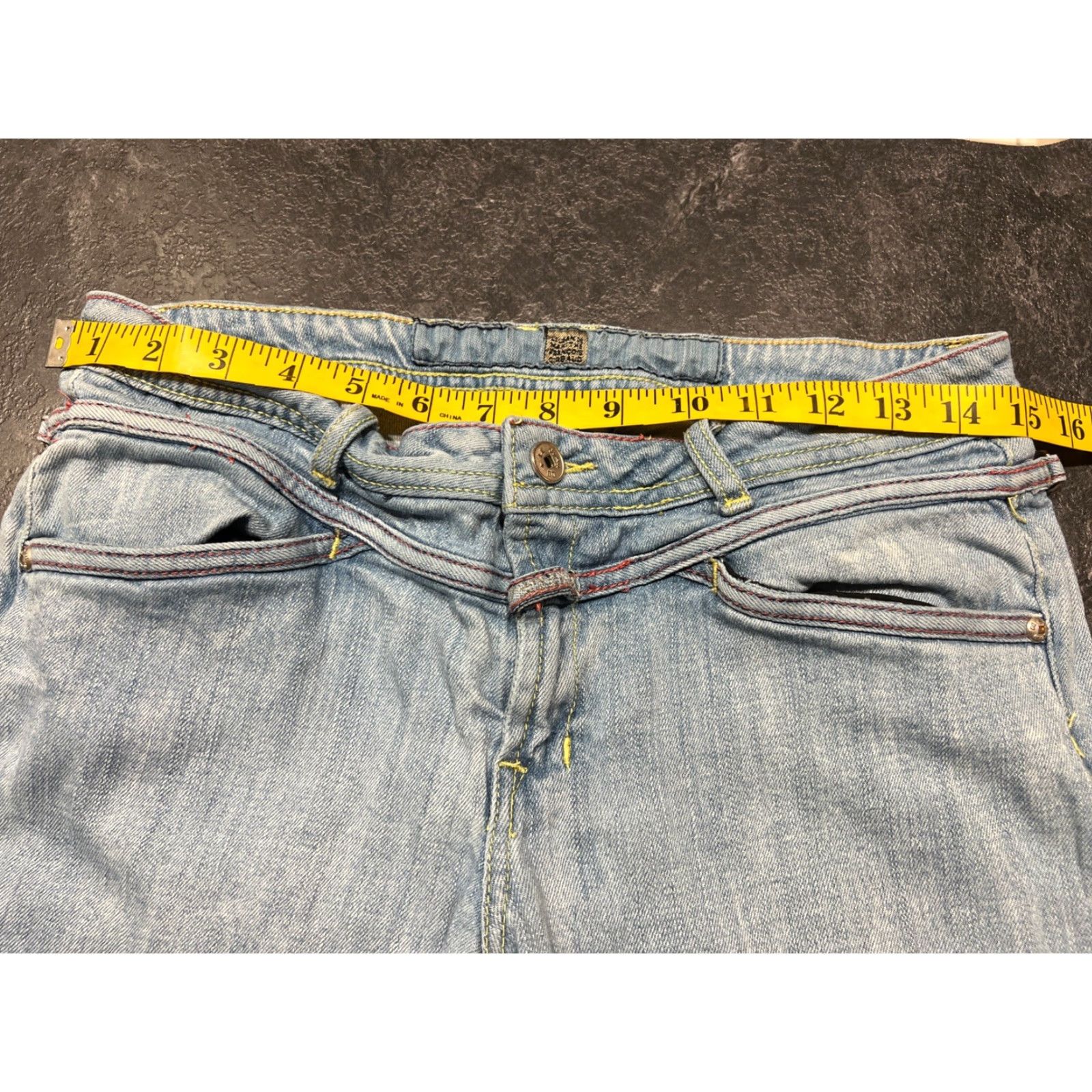Vintage VINTAGE Girbaud Women's Jeans Flared Low Rise Size 28 Blue Regular Denim Rare Size 28" / US 6 / IT 42 - 7 Thumbnail