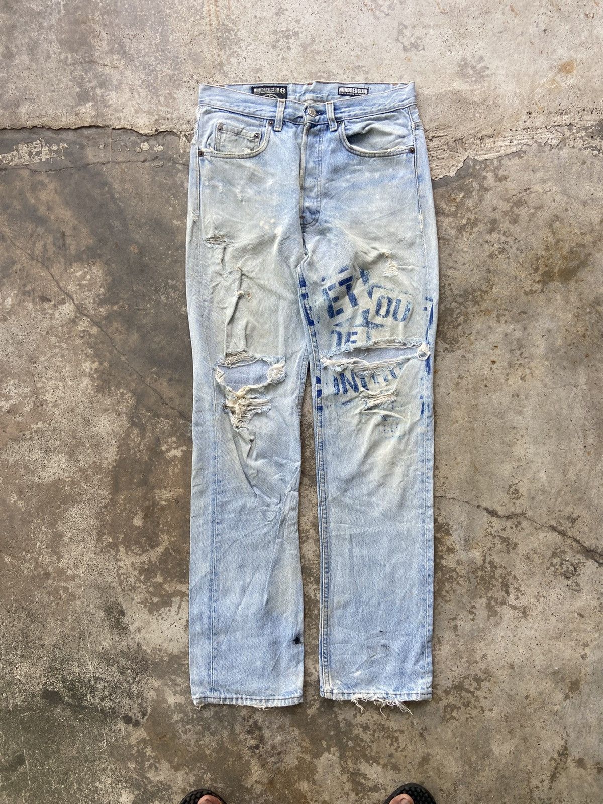 Levi's VINTAGE Levi’s 501 x HUNDREDCLUB Punk Rock Jeans Size US 30 / EU 46 - 3 Thumbnail