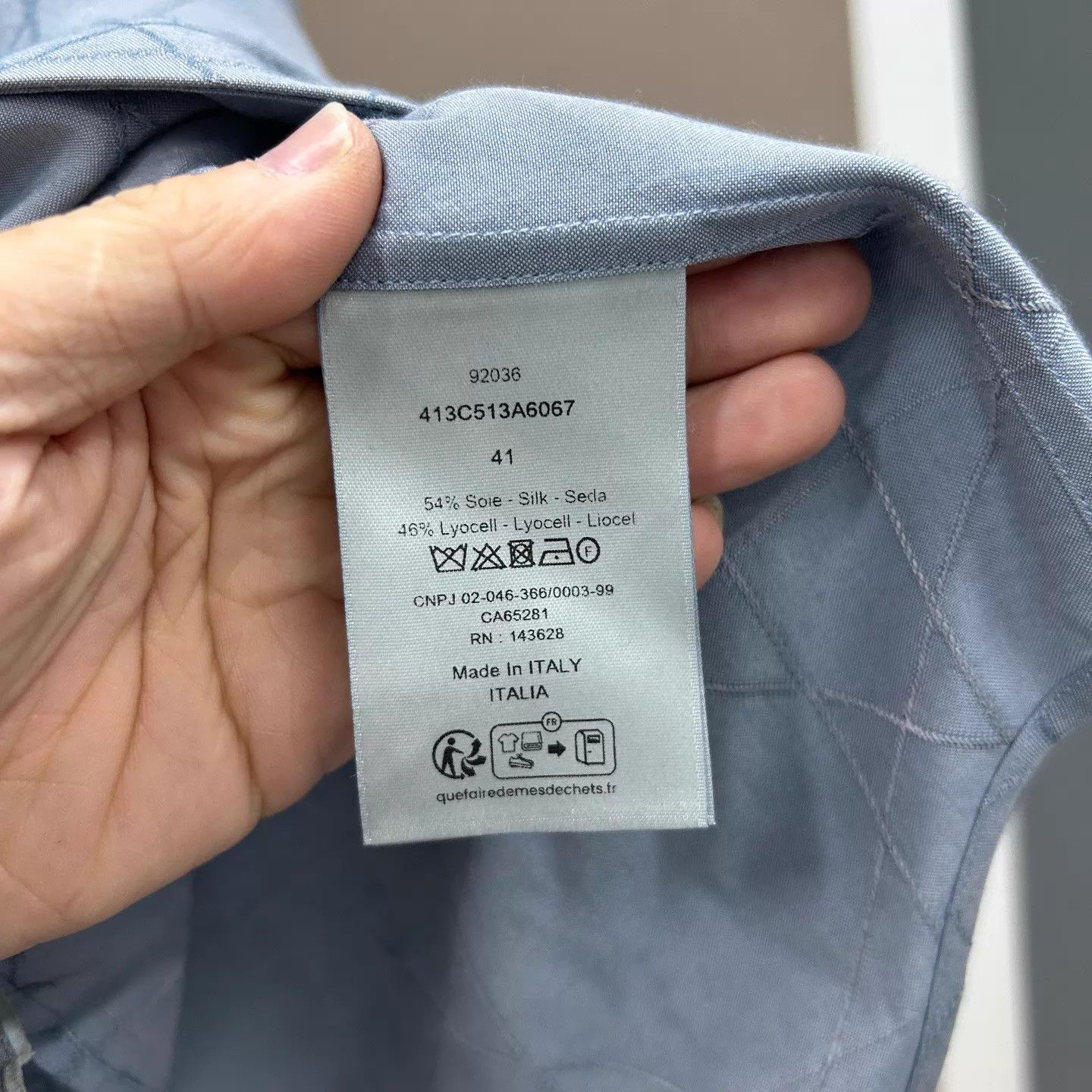 Dior Dior 25SS New Muted Blue Long Sleeve Shirt 41 Size US L / EU 52-54 / 3 - 4 Thumbnail